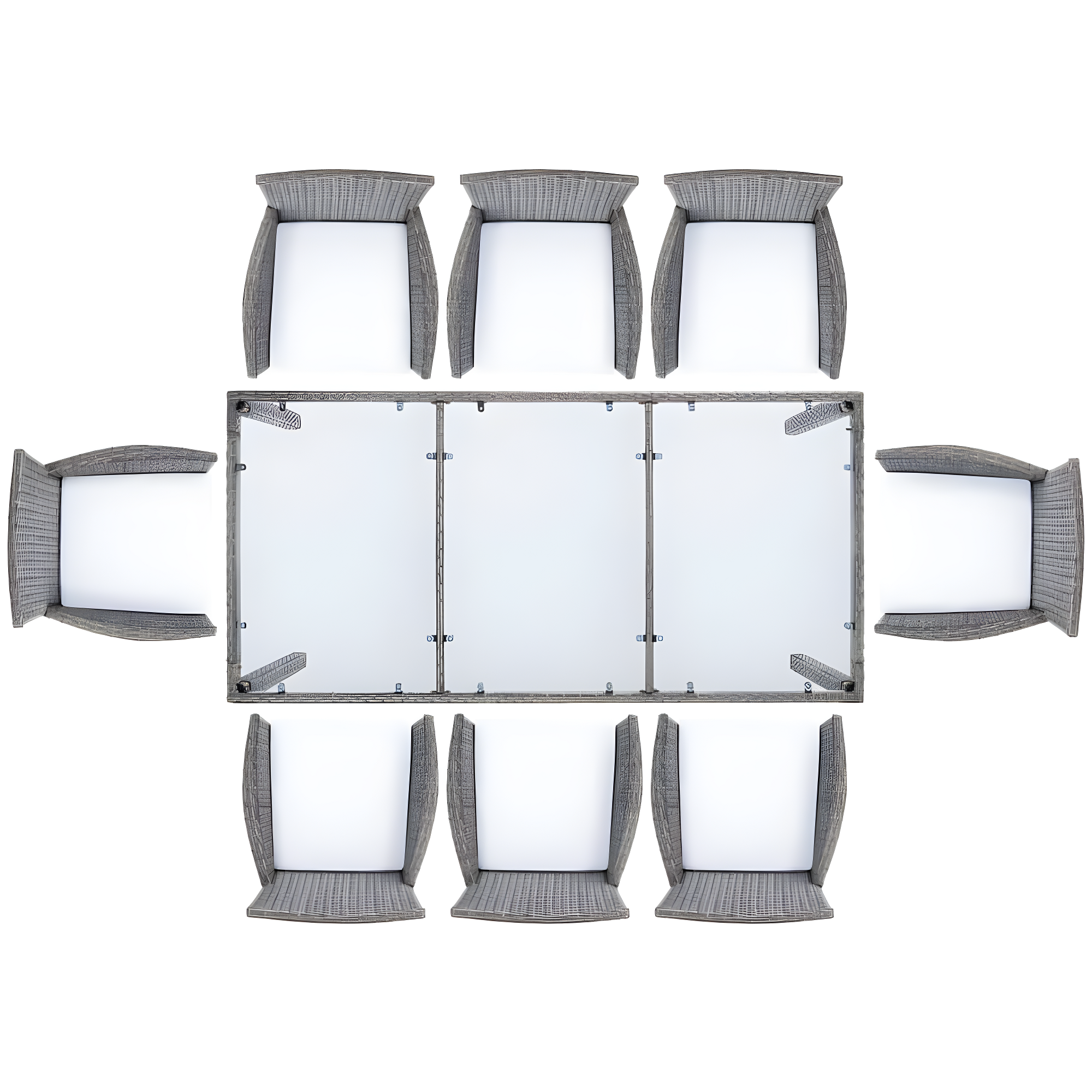 Safavieh Hailee 8 - Person Wicker Patio Dining Set with Rectangular Table , Cushions Included