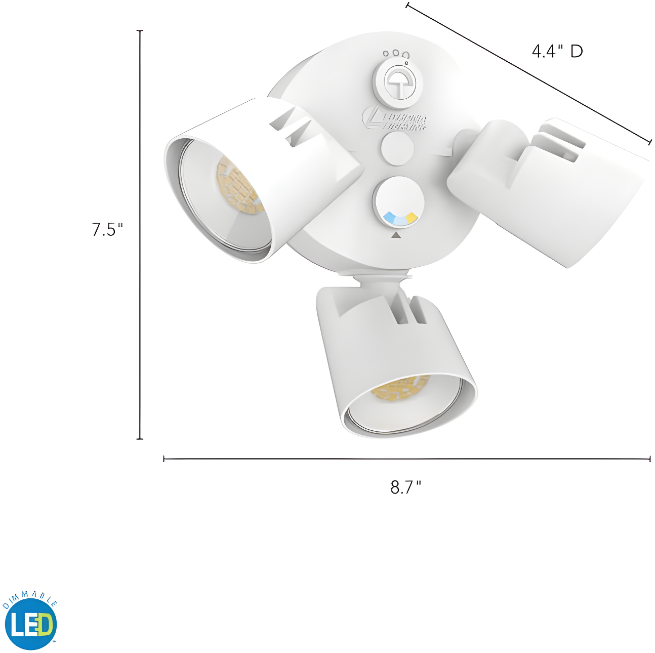 Lithonia Lighting 2 - Head Hardwired Dusk to Dawn Outdoor Security Flood Light with Motion Sensor