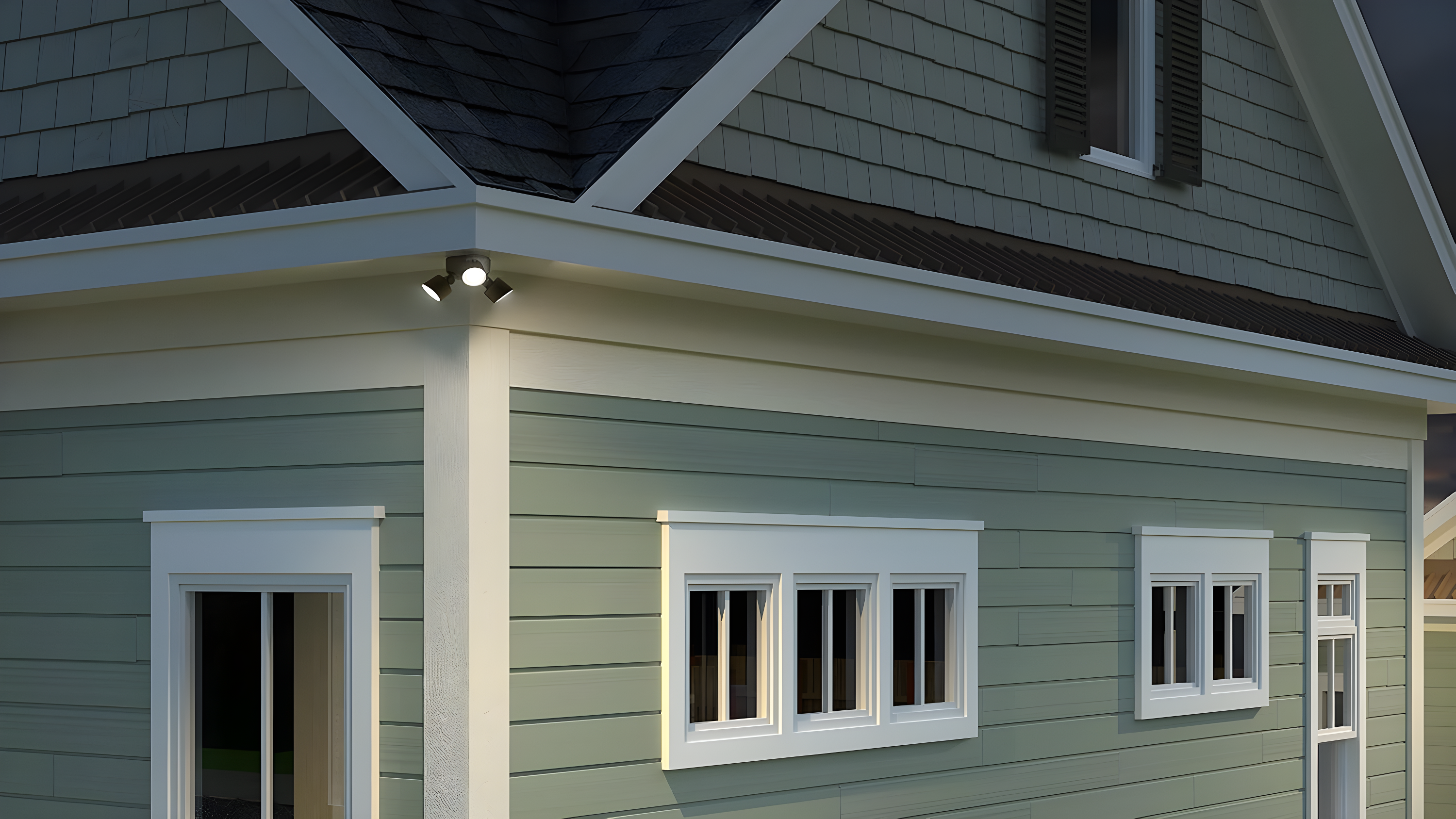 Lithonia Lighting 2 - Head Hardwired Dusk to Dawn Outdoor Security Flood Light with Motion Sensor