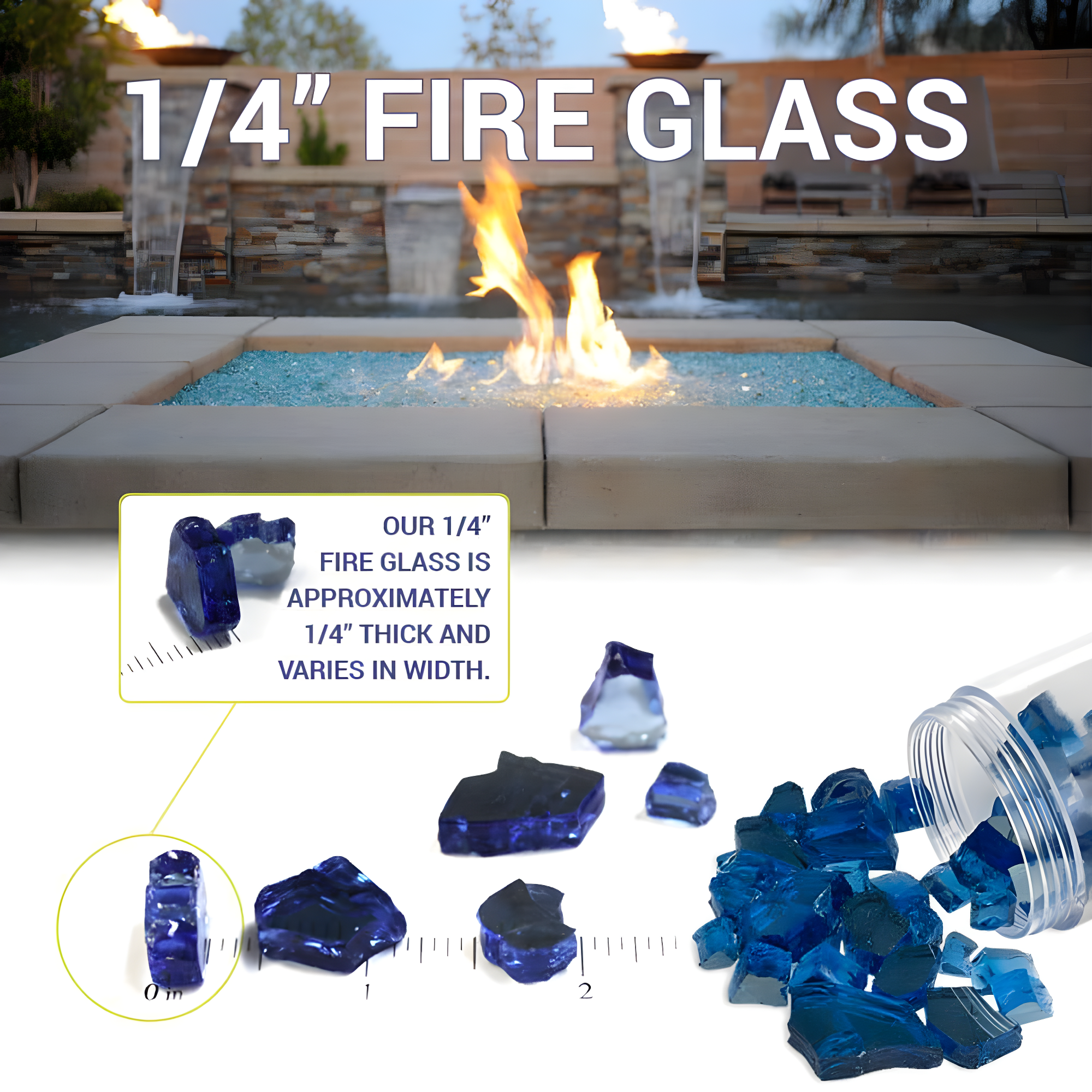 American Fireglass 1/2" Fire Pit Glass