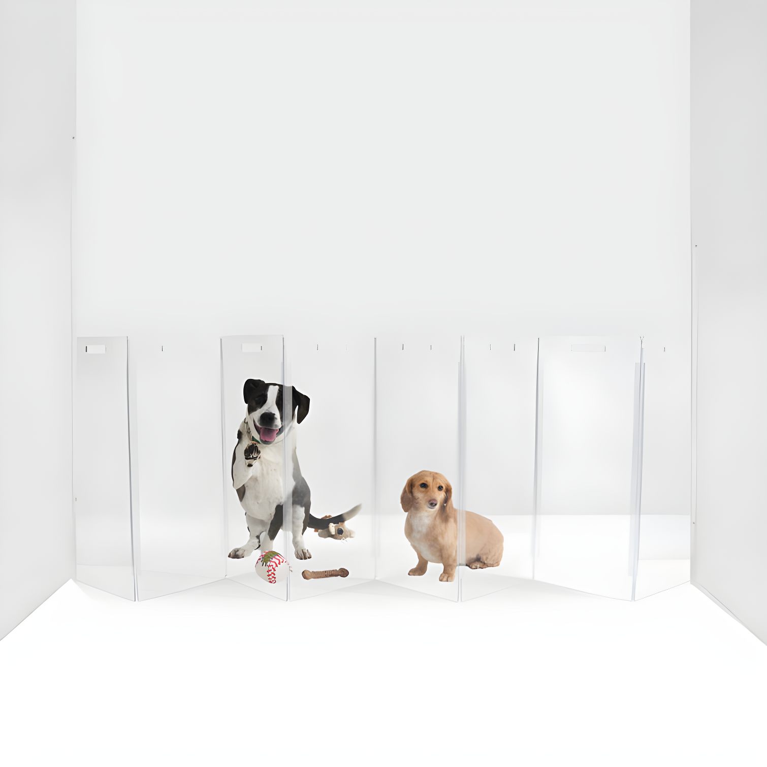 Clear Freestanding Zig Zag Pet Gate