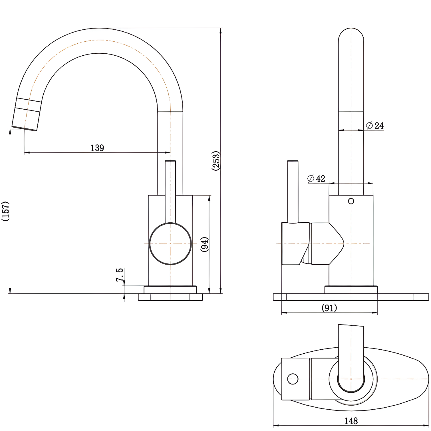 VIBRANTBATH Single-Hole Single-handle Bathroom Faucet 6025-Black