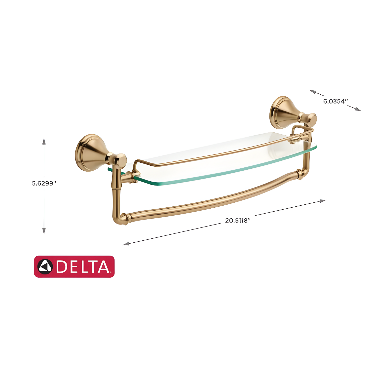 Delta Cassidy 18 in. Glass Shelf with Towel Bar