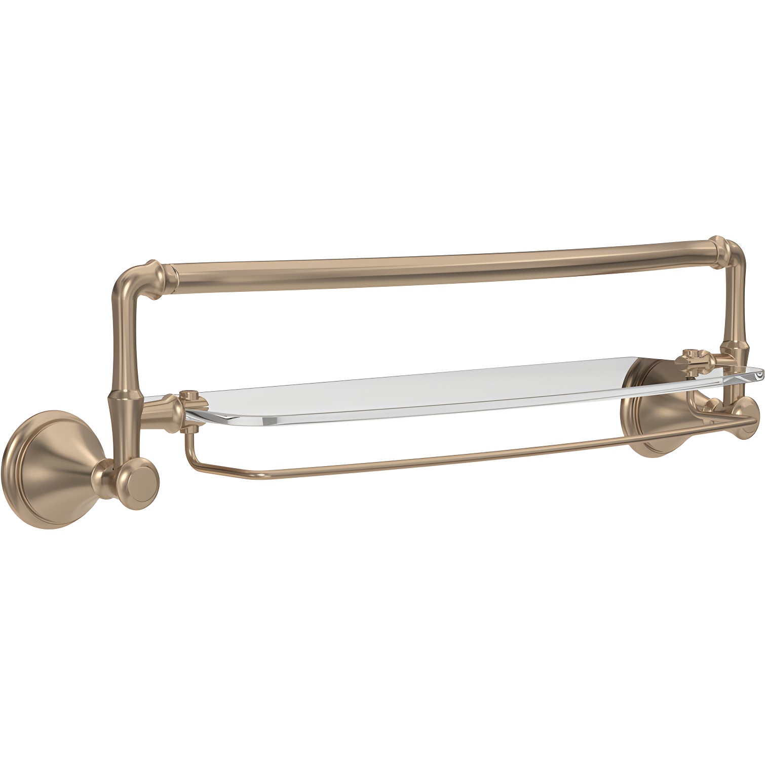 Delta Cassidy 18 in. Glass Shelf with Towel Bar