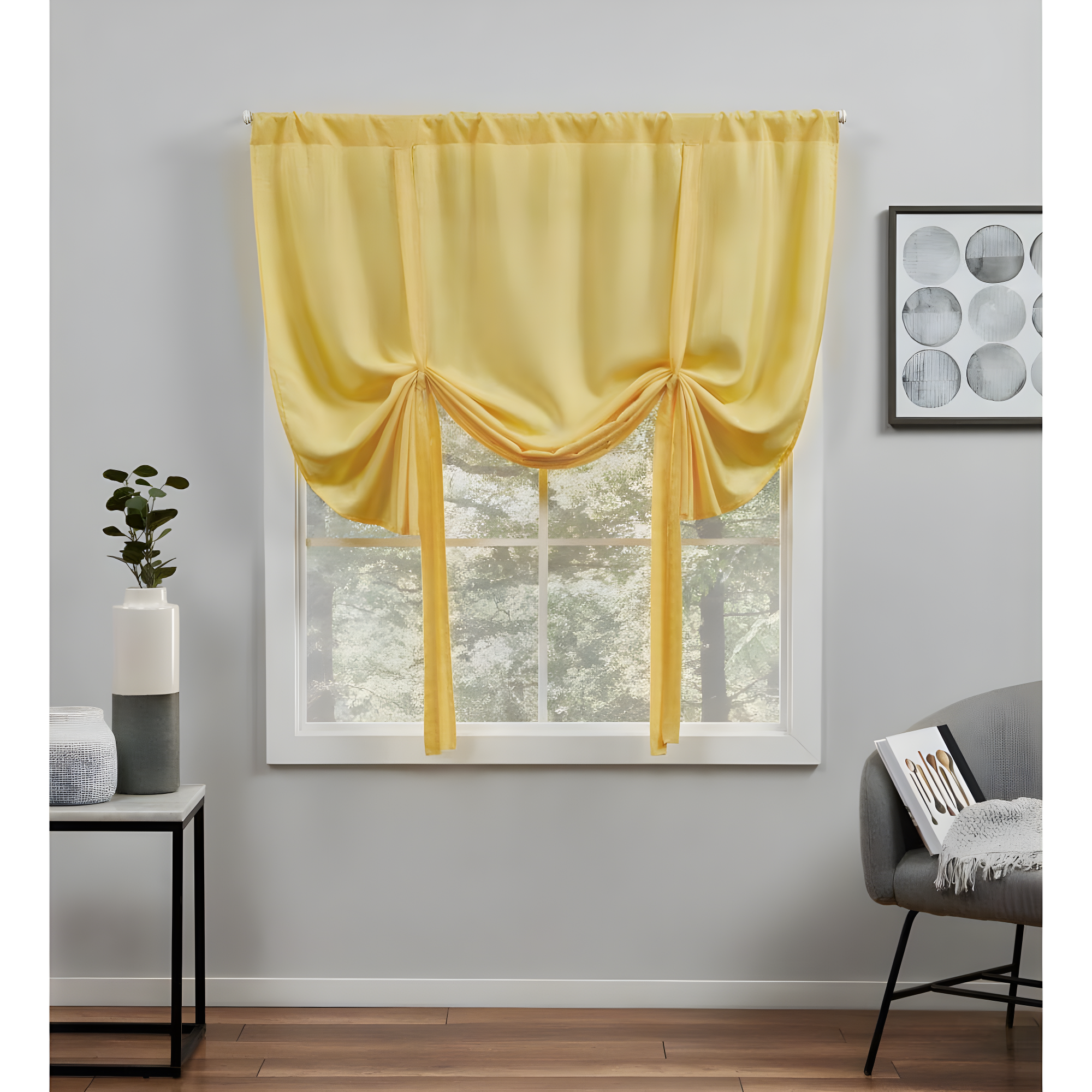 Amalgamated Textiles Exclusive Home Loha Light Filtering Rod Pocket Tie Up Shade