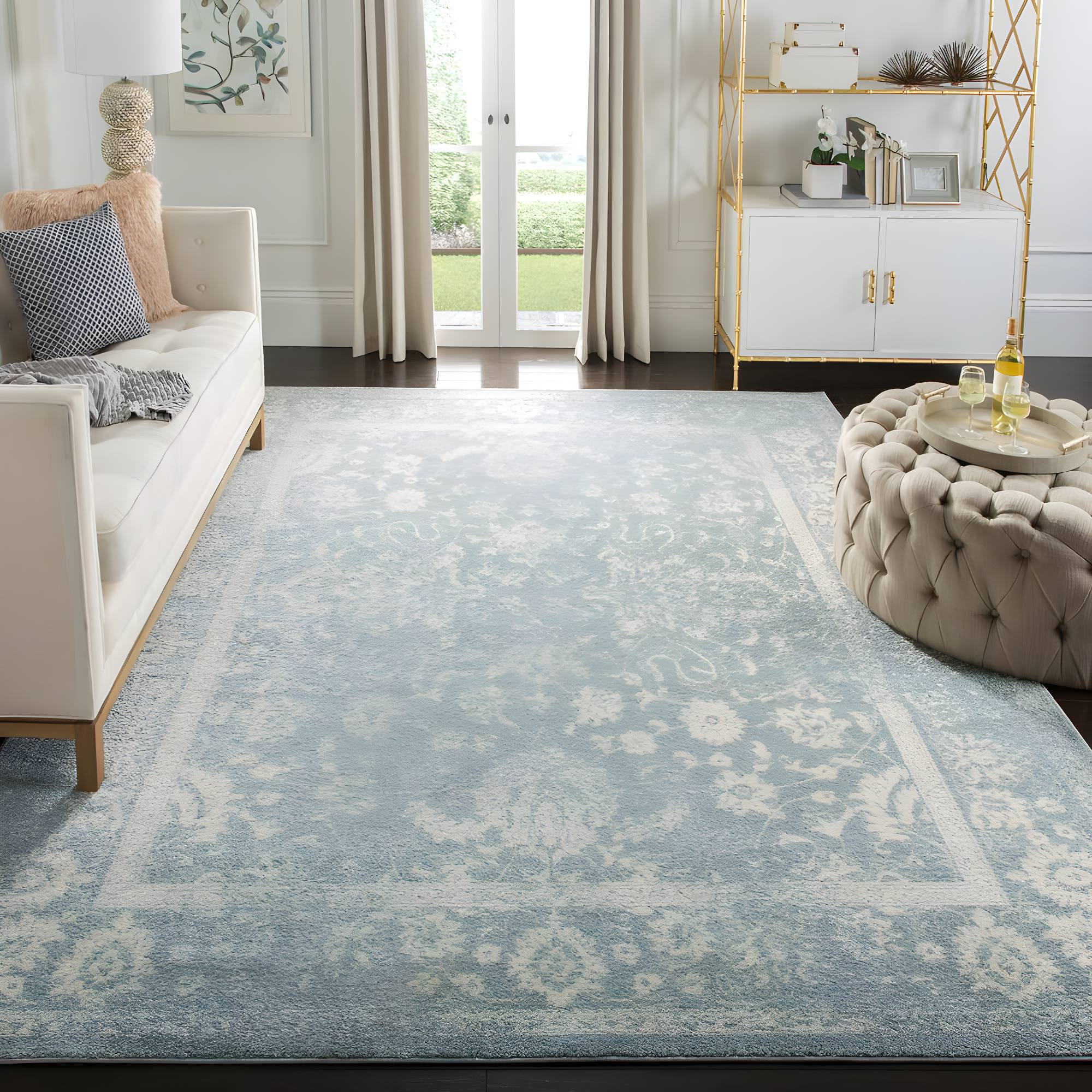 Adirondack ADR109 Machine Made Indoor Area Rug - Slate/Ivory - 10'x14' - Safavieh