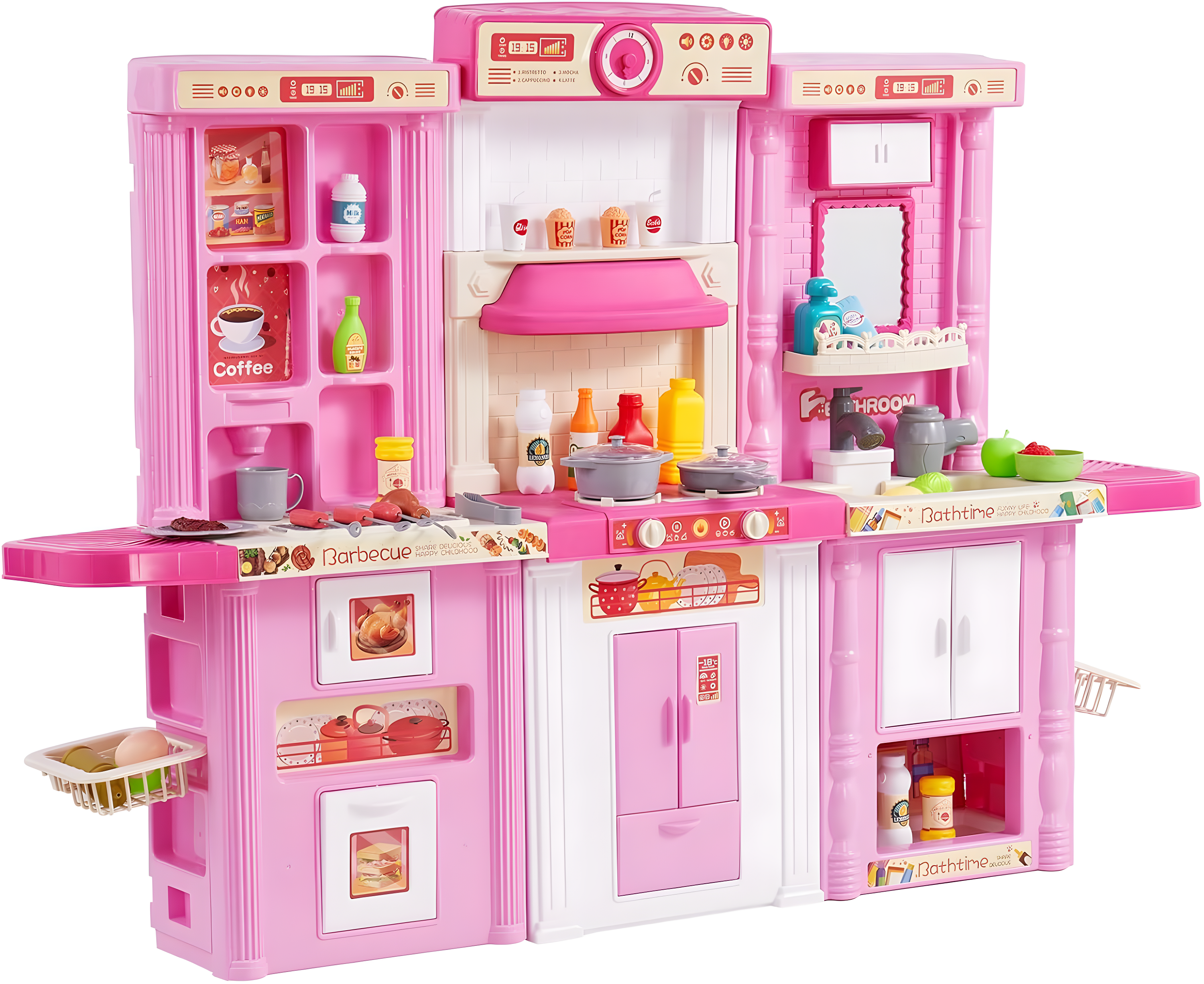 Zoomie Kids Kitchen Playset Kids Pretend Cooking Play Toy 74 Piece Accessories