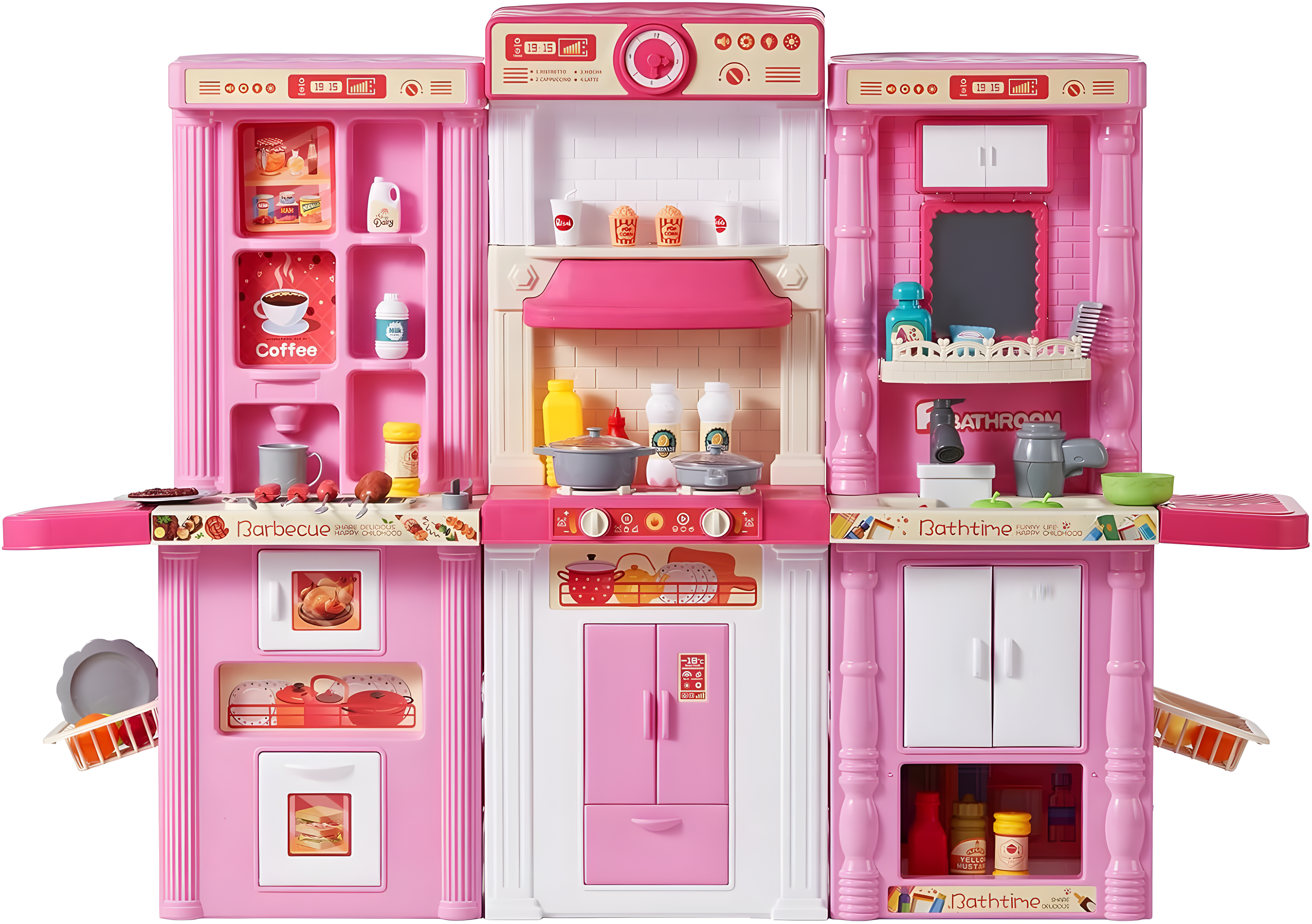 Zoomie Kids Kitchen Playset Kids Pretend Cooking Play Toy 74 Piece Accessories