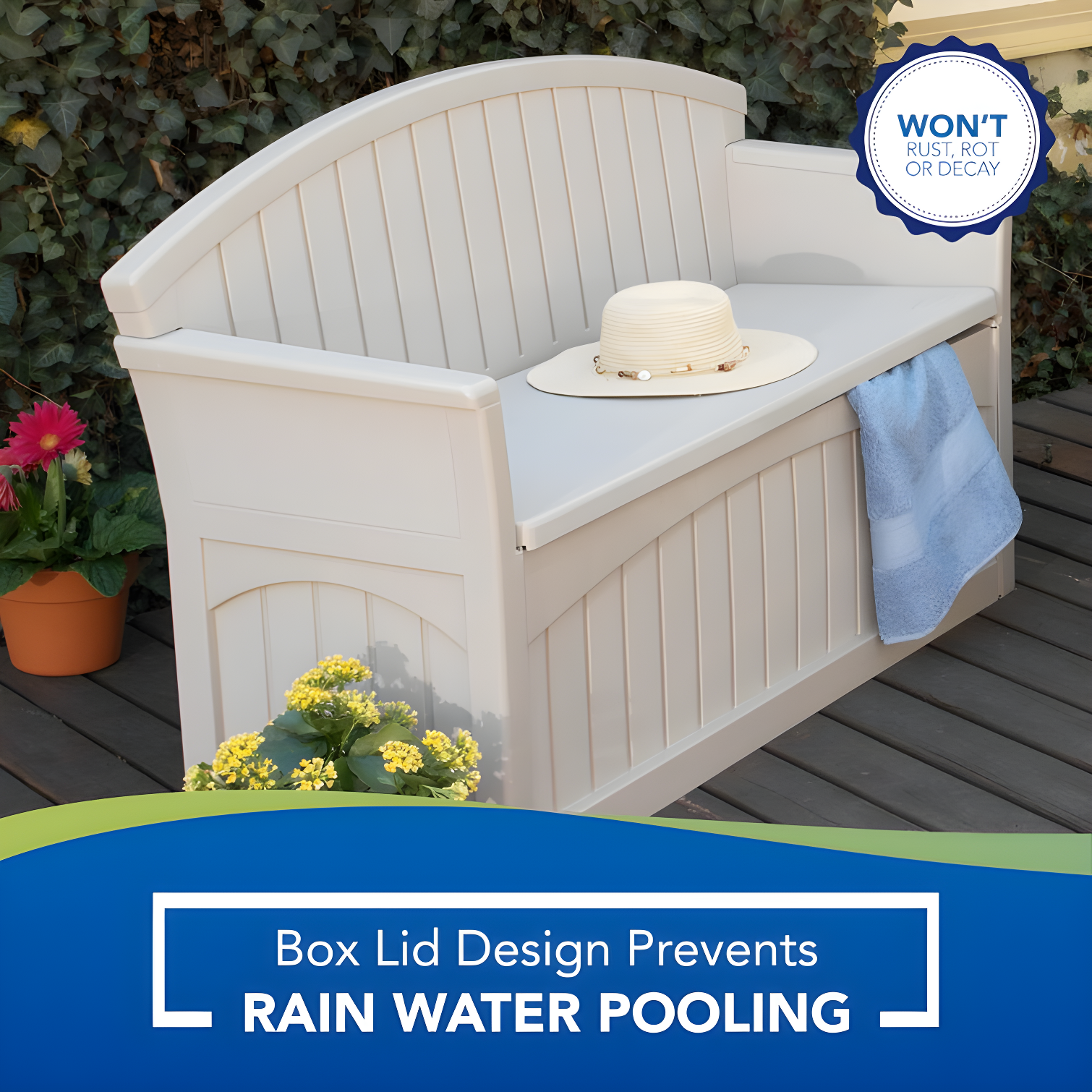 Suncast Suncast 50 Gallon Patio Storage Bench - Light Taupe