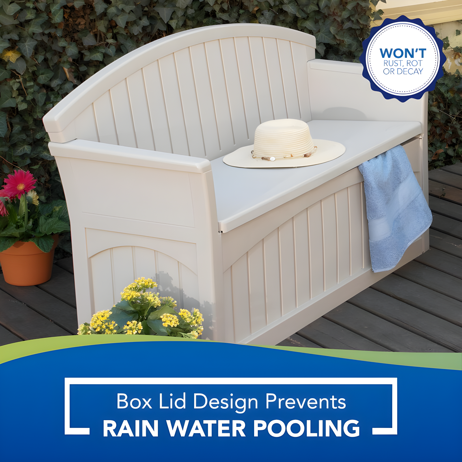 Suncast Suncast 50 Gallon Patio Storage Bench - Light Taupe