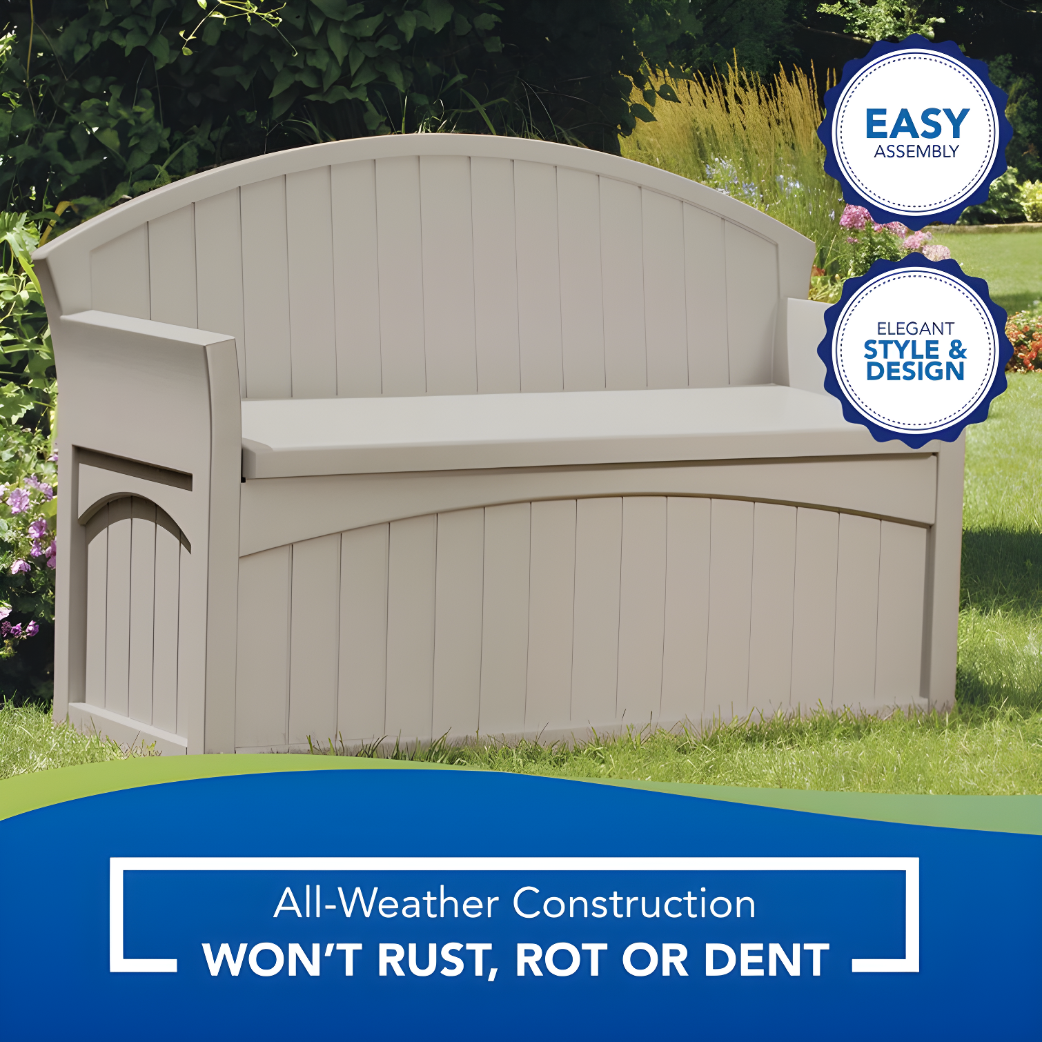 Suncast Suncast 50 Gallon Patio Storage Bench - Light Taupe