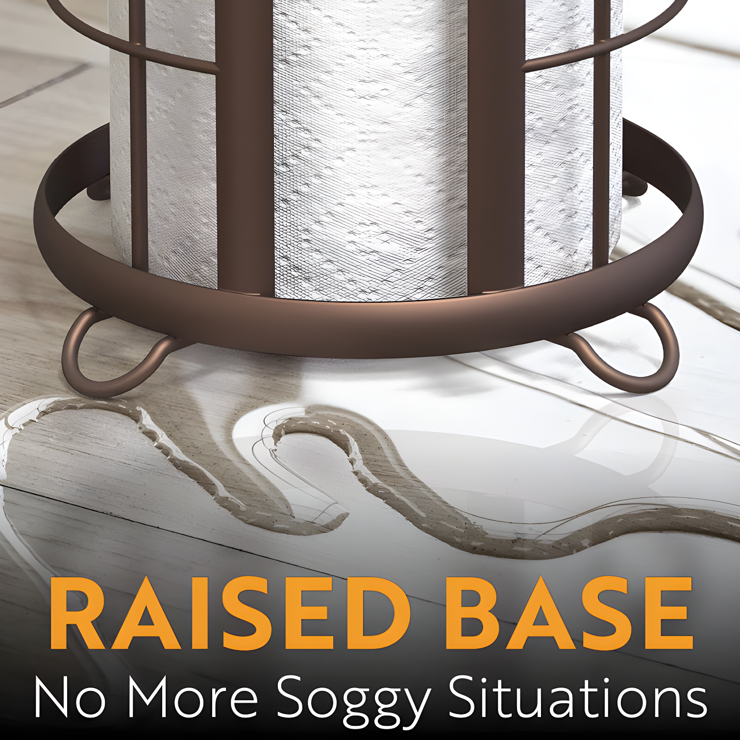 BROOKSTONE, Bronze Toilet Paper Holder, Freestanding Bathroom Tissue Organizer, Minimalistic Storage Solution, Modern & Stylish Design [Holds MEGA Rolls]