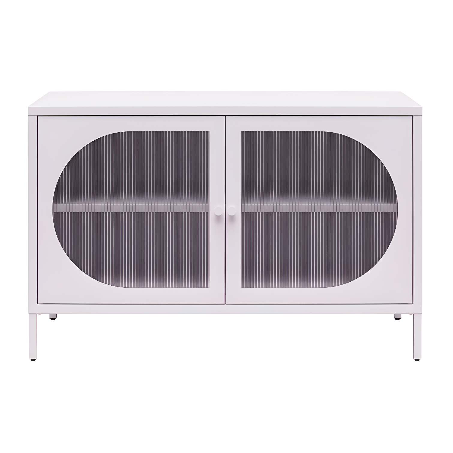 Luna 25.2'' Tall Accent Cabinet with Fluted Glass