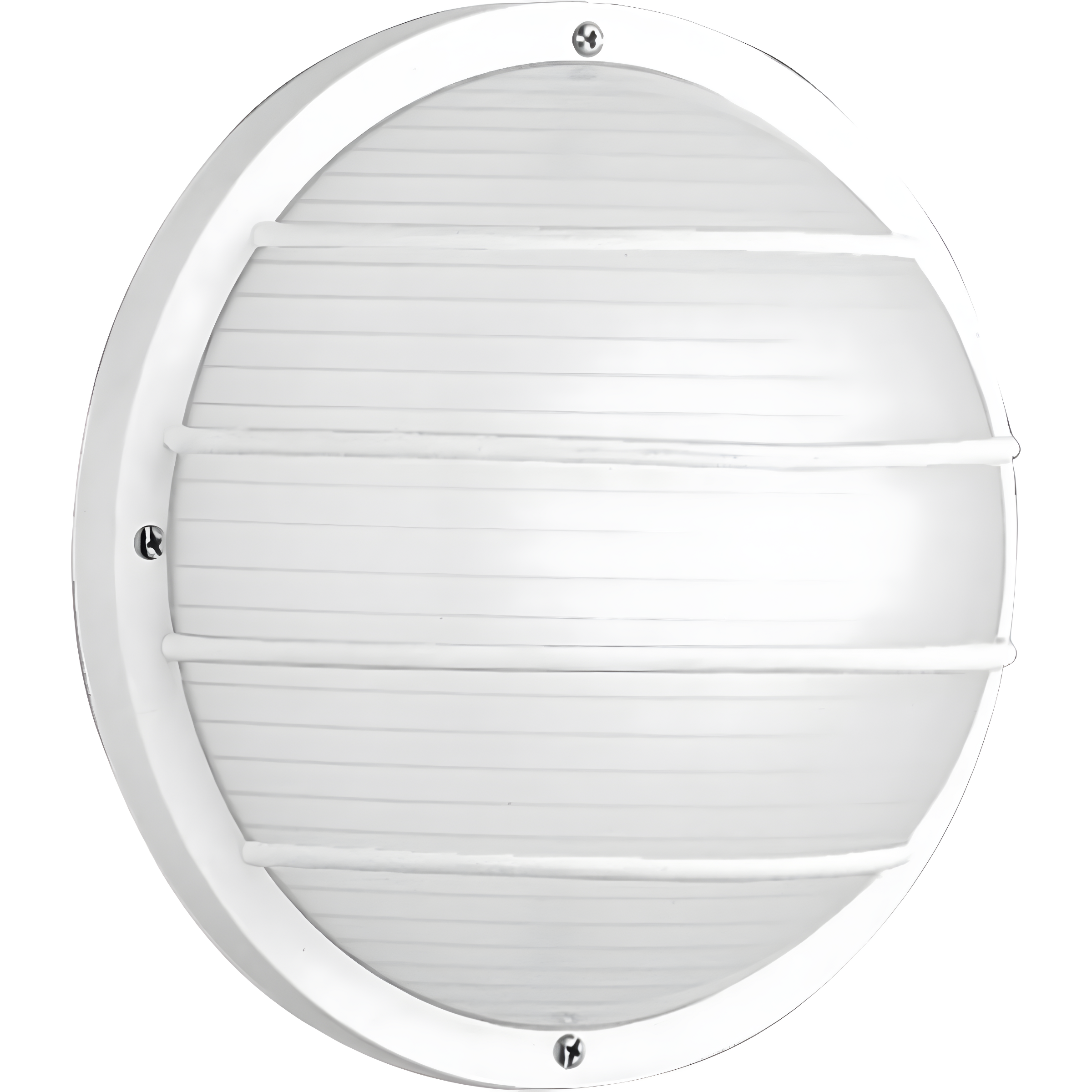 Progress Lighting, Bulkhead Collection, 1-Light Wall/Ceiling Mount, White, Cage, Polycarbonate, Wet Rated