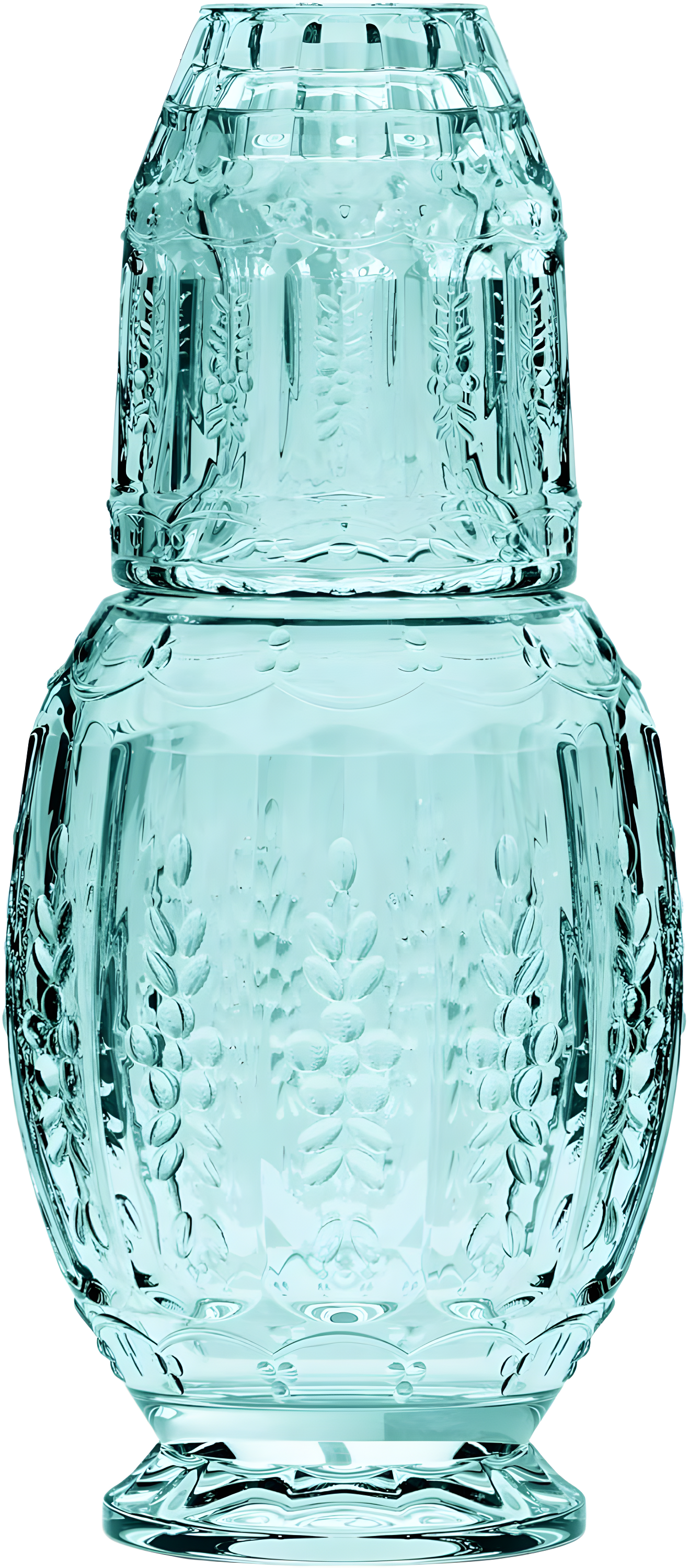 Elle Décor Vintage Night Bedside 33 oz. Water Carafe With Tumbler, 2-Piece Set,Green