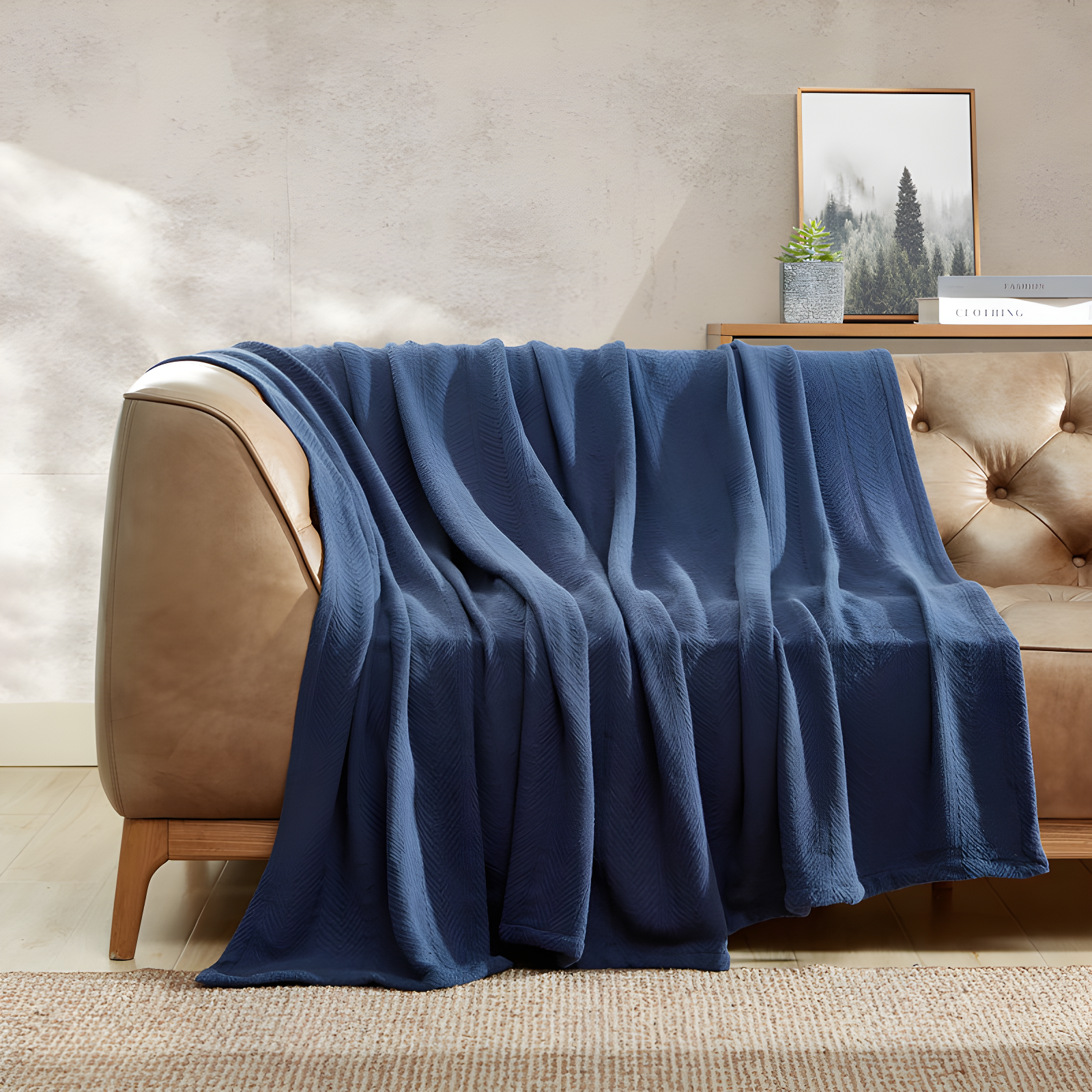 Eddie Bauer Herringbone Cotton Reversible Blanket