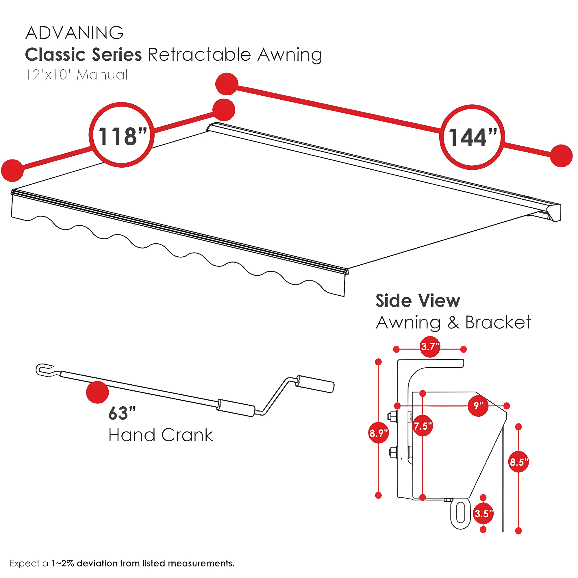 Classic Manual Retractable Patio Awning