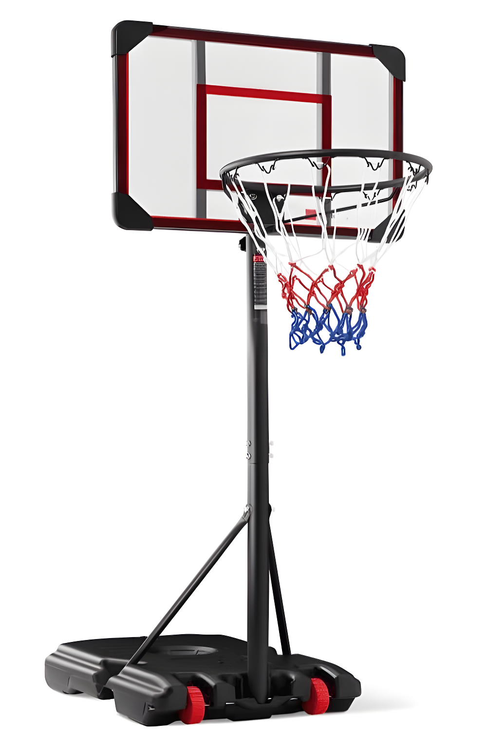 Best Choice Products Kids Height-Adjustable Basketball Hoop, Portable Backboard System w/ 2 Wheels - Red/White