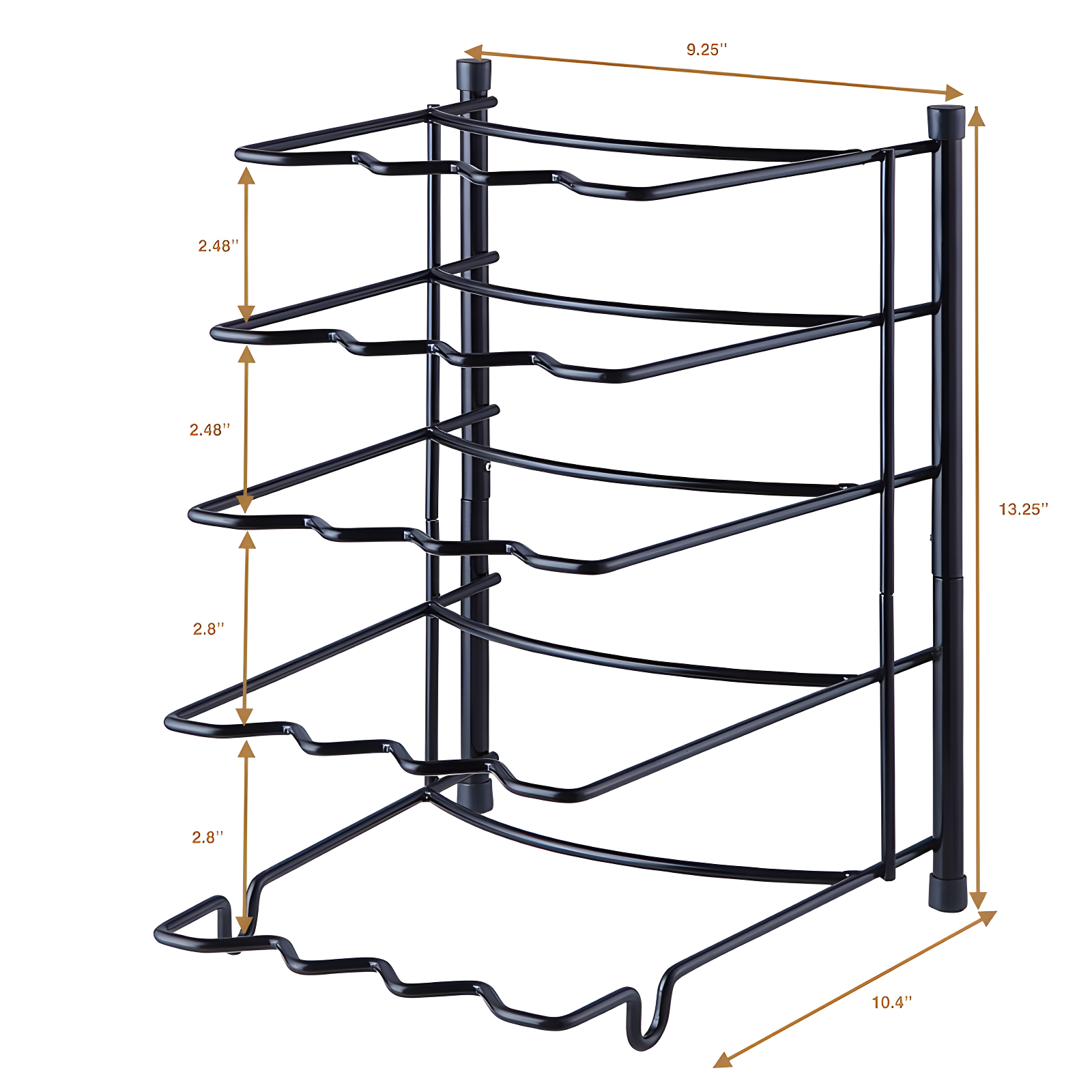 Prep & Savour Heavy-Duty Kitchenware Pan Divider, Pot Lid, and Pot, Pan Organizer Rack Holder