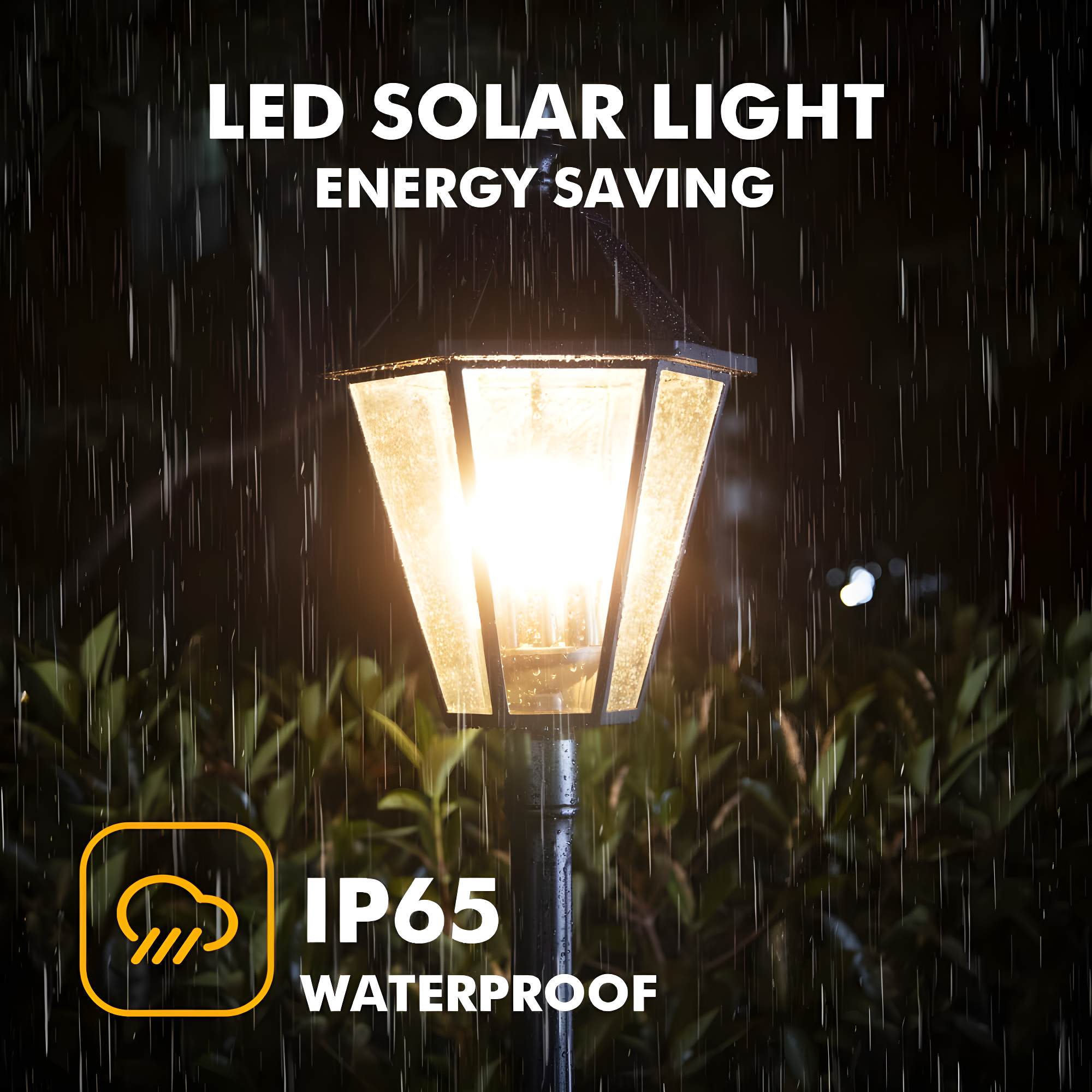 Black Cast Aluminum Traditional Solar LED Lamp Post