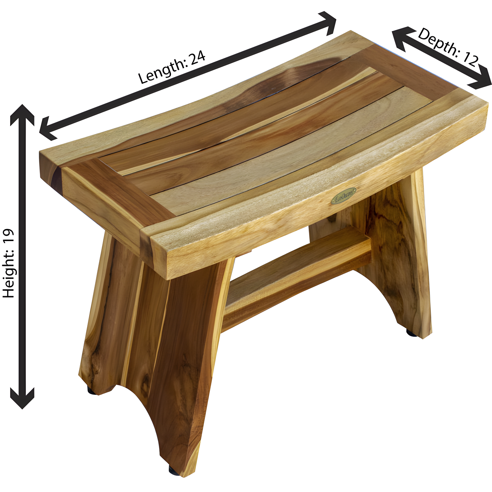 EcoDecors EarthyTeak - Serenity 24'' W Teak Shower Bench