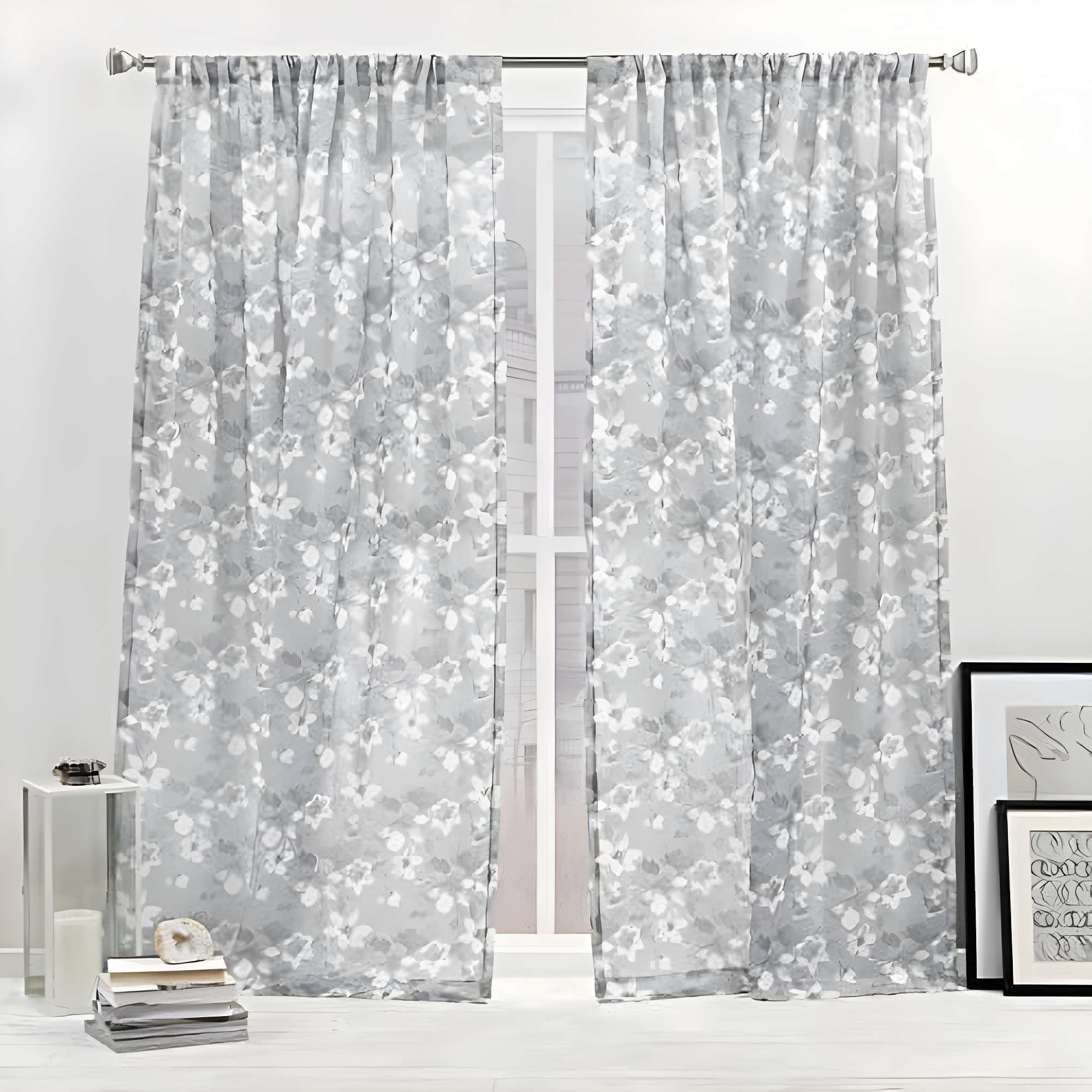 Nicole Miller Nicole Miller New York Dara Light Filtering, Semi Sheer Rod Pocket Curtain Panels (Set of 2)