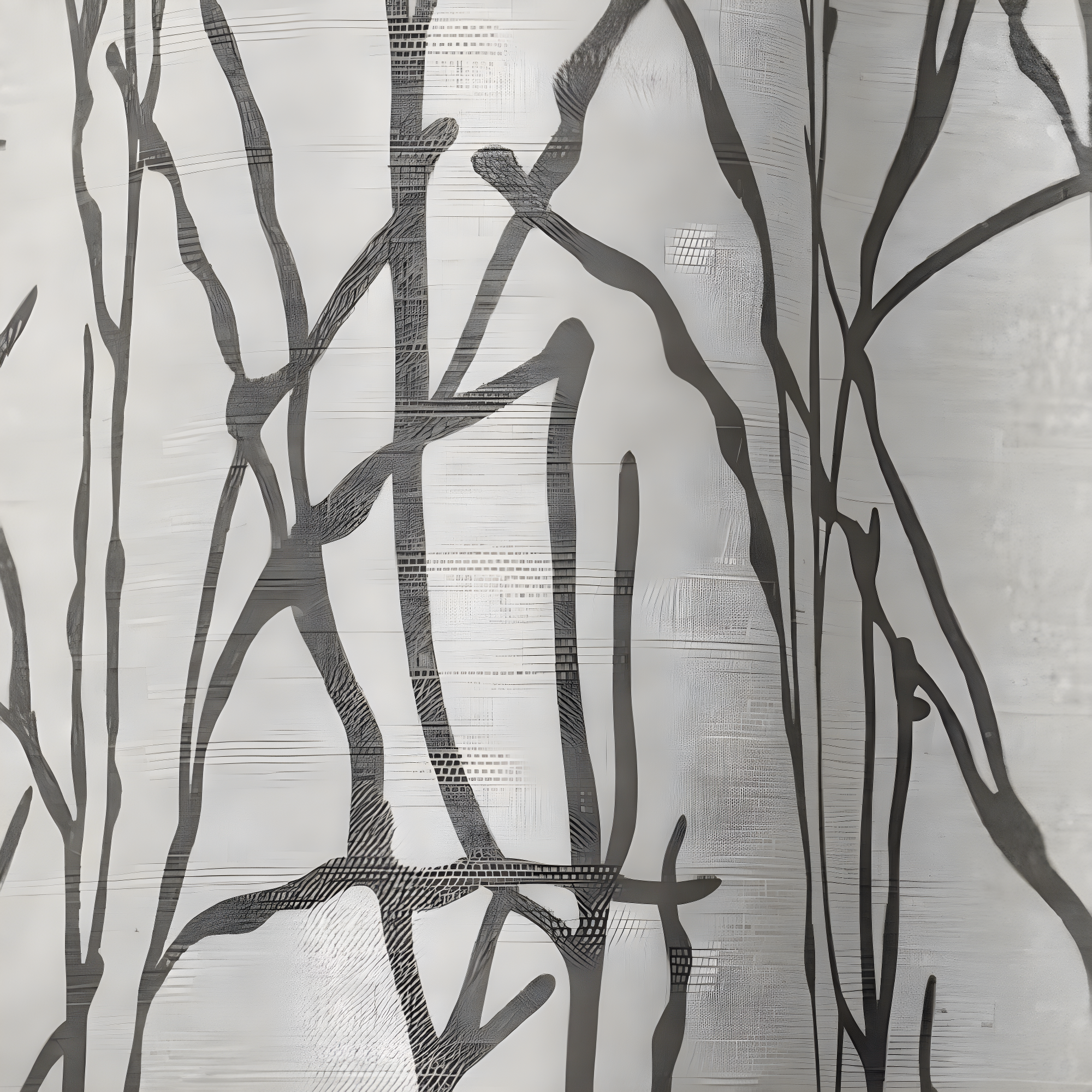 Set of 2 108"x54" Branches Linen Blend Grommet Top Window Curtain Panel Black Pearl: Light Filtering, Botanical Design