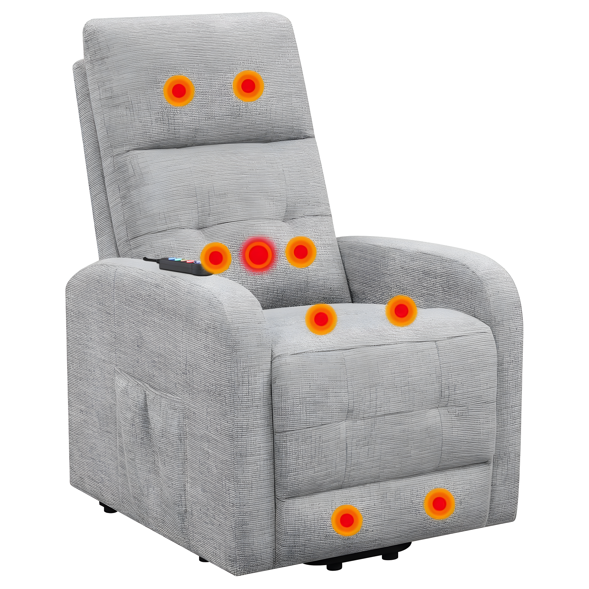 Coaster Howie Tufted Fabric Upholstered Power Lift Recliner in Gray