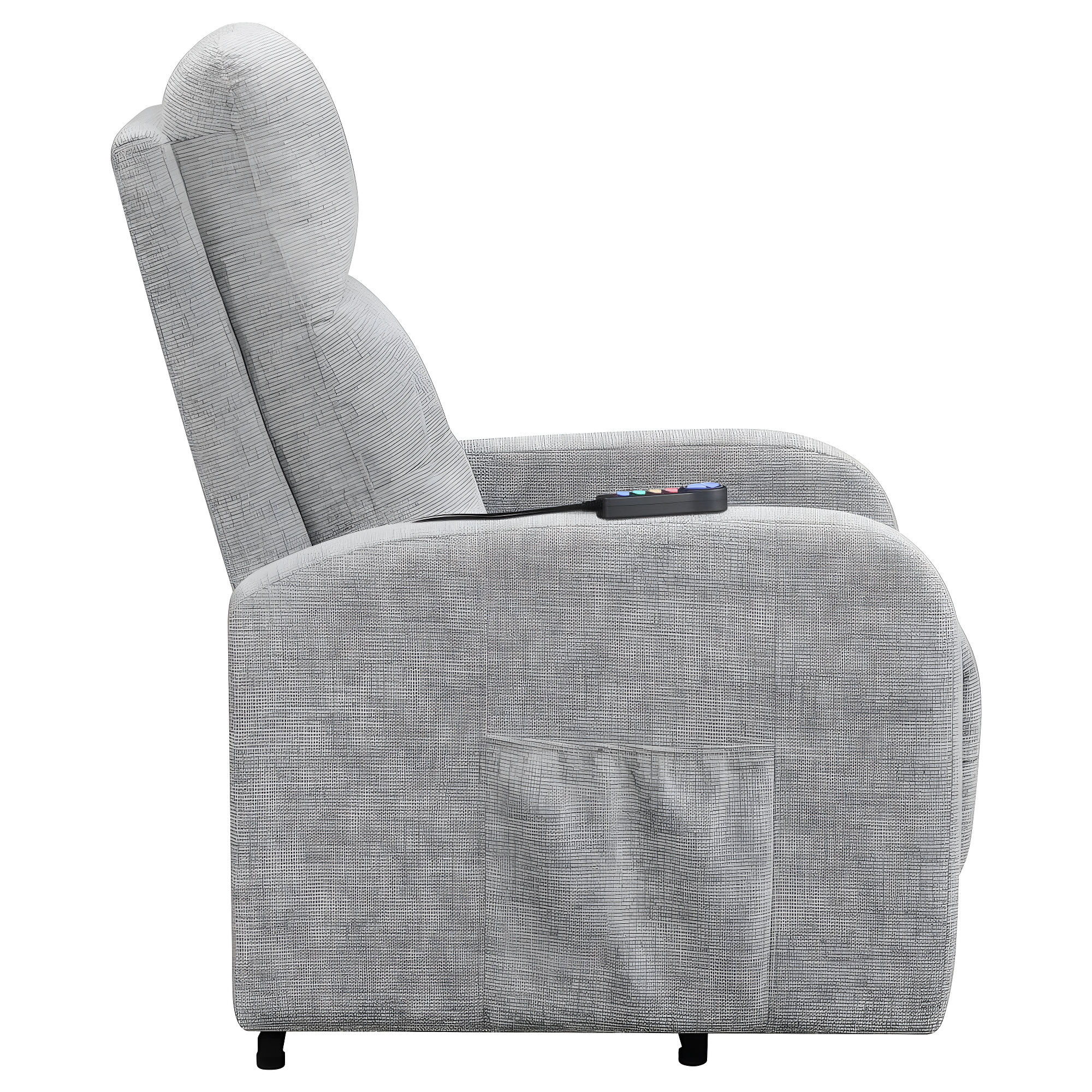 Coaster Howie Tufted Fabric Upholstered Power Lift Recliner in Gray