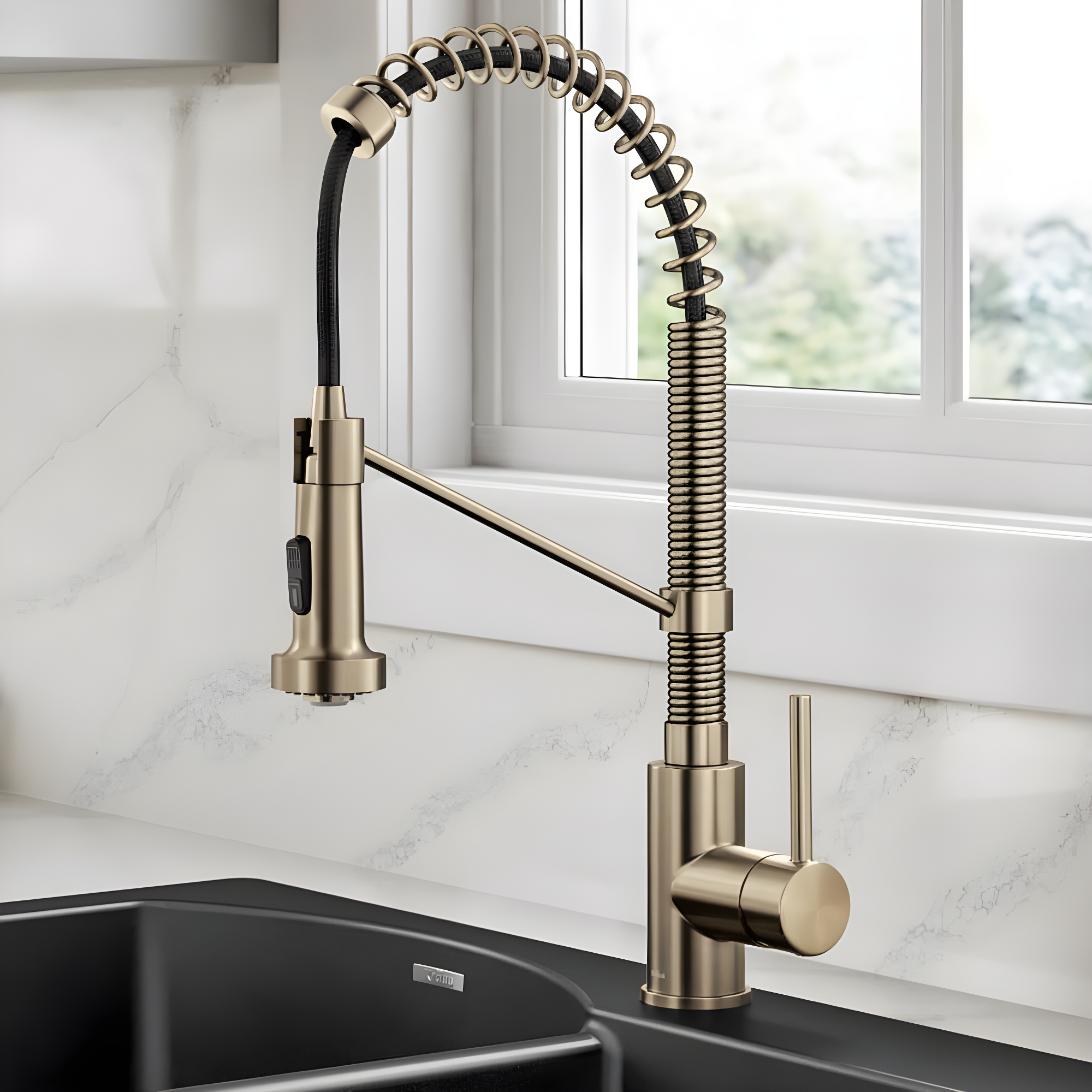 KRAUS Bolden Commercial Style 2-Function Single Handle Pull Down Kitchen Faucet