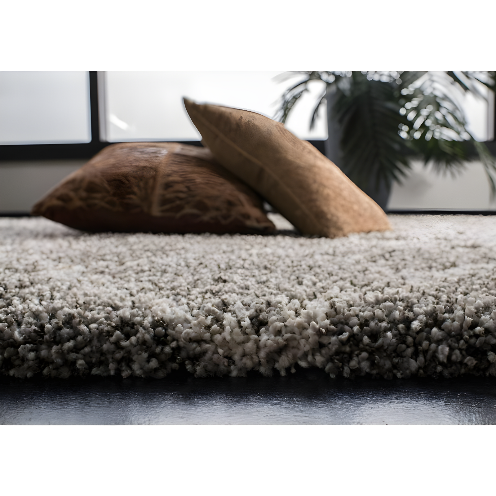 Hudson Shag SGH282 Power Loomed Indoor Area Rug - Grey/Ivory - 6'x9' - Safavieh
