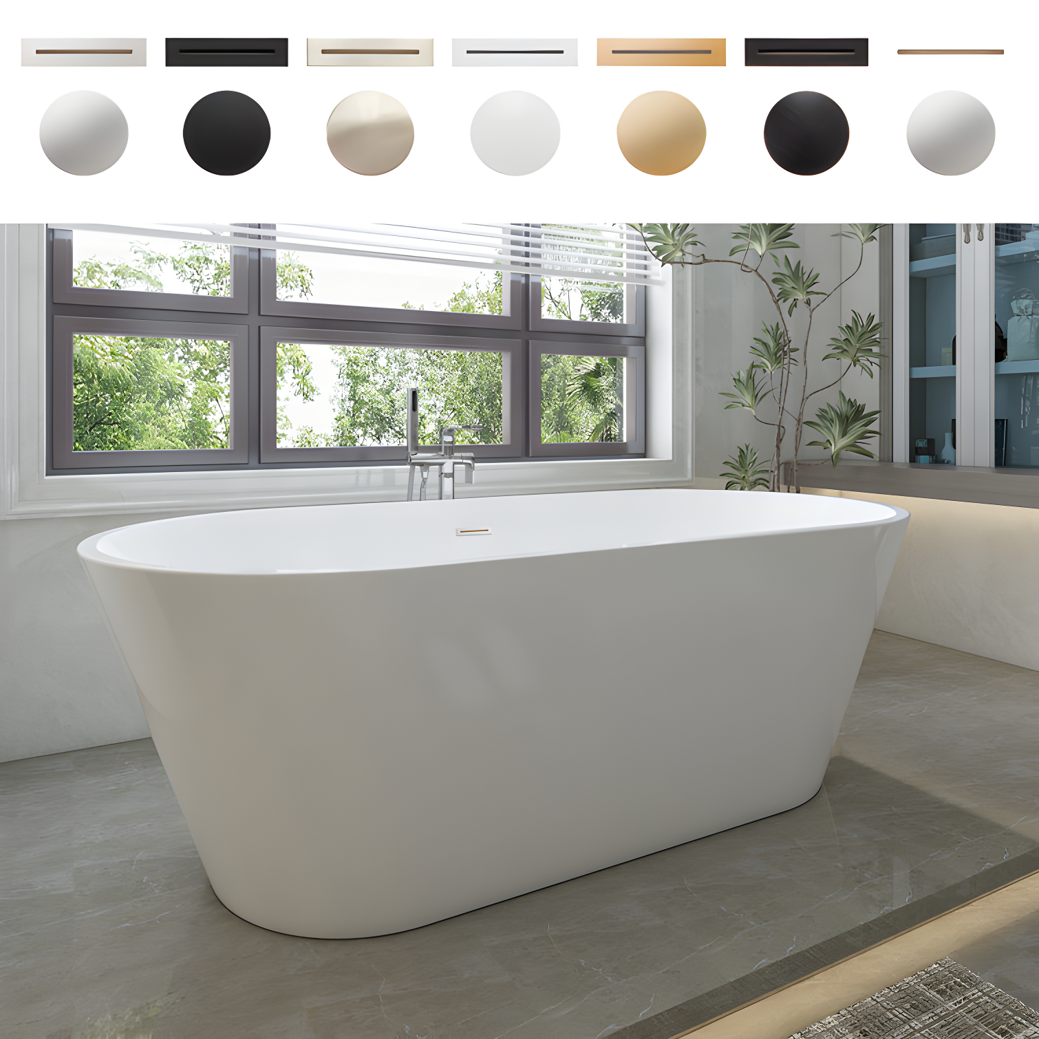 67'' x 32'' Freestanding Soaking Acrylic Bathtub