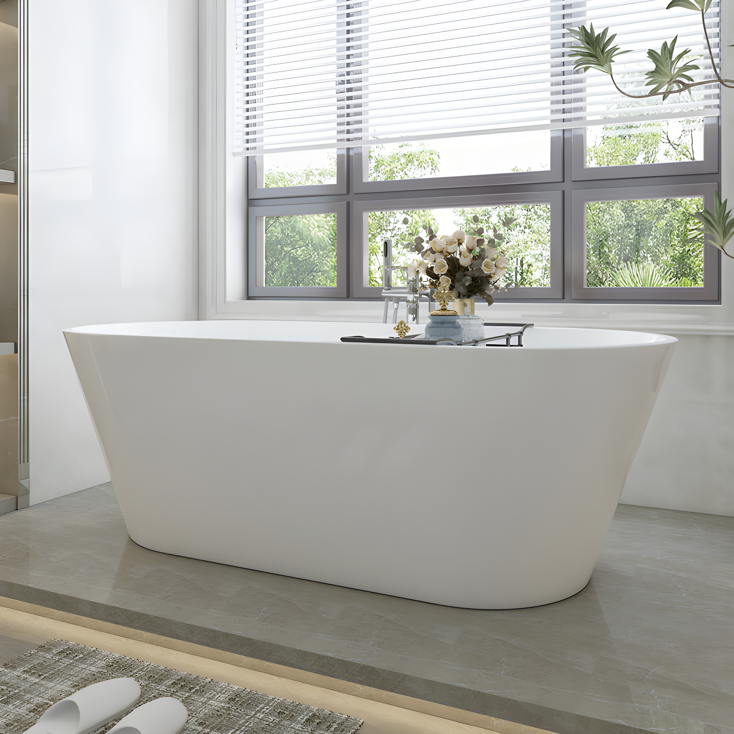 67'' x 32'' Freestanding Soaking Acrylic Bathtub