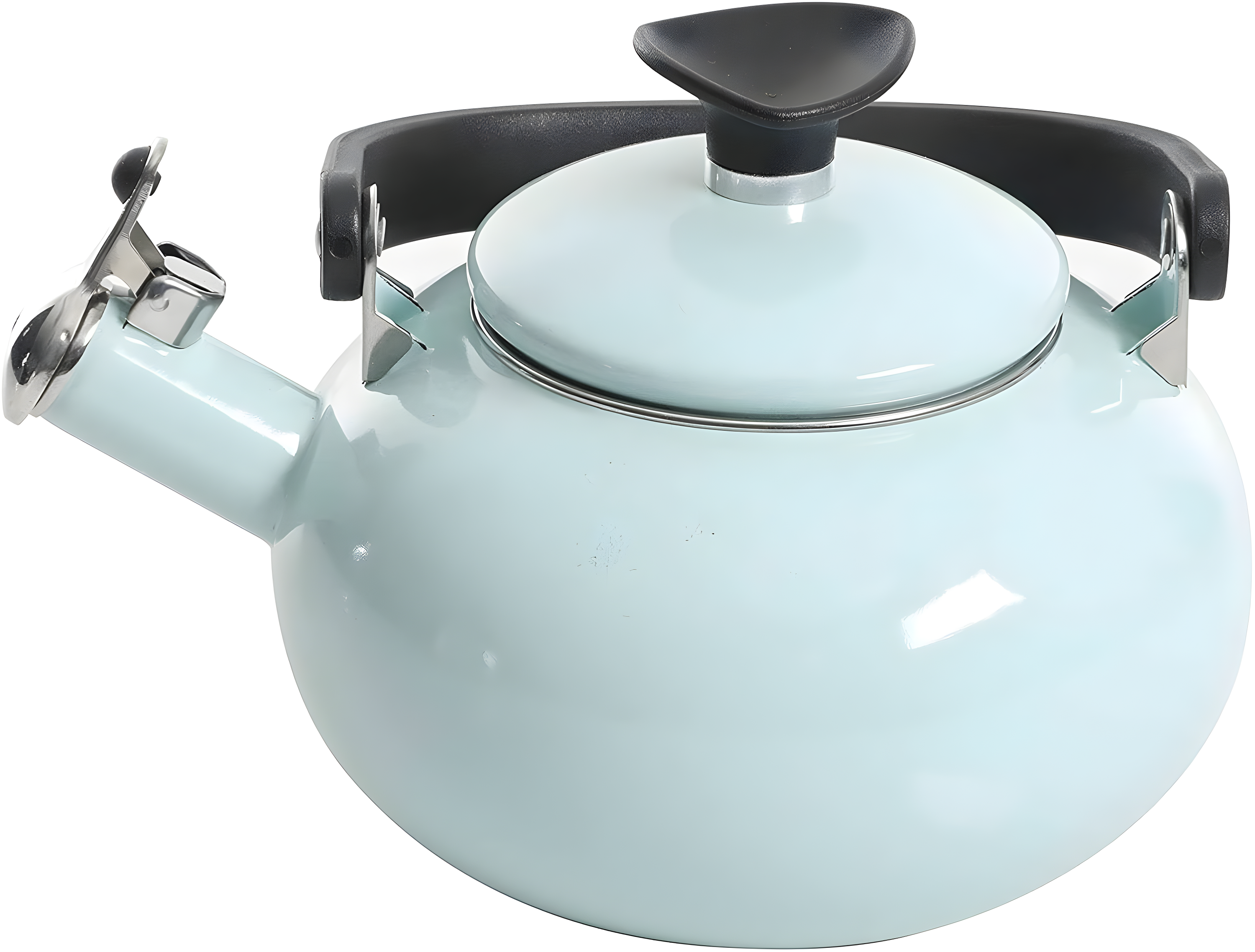 Kenmore 1.5 Qt Broadway Steel Whistling Stove Top Tea Pot Kettle, Glacier Blue
