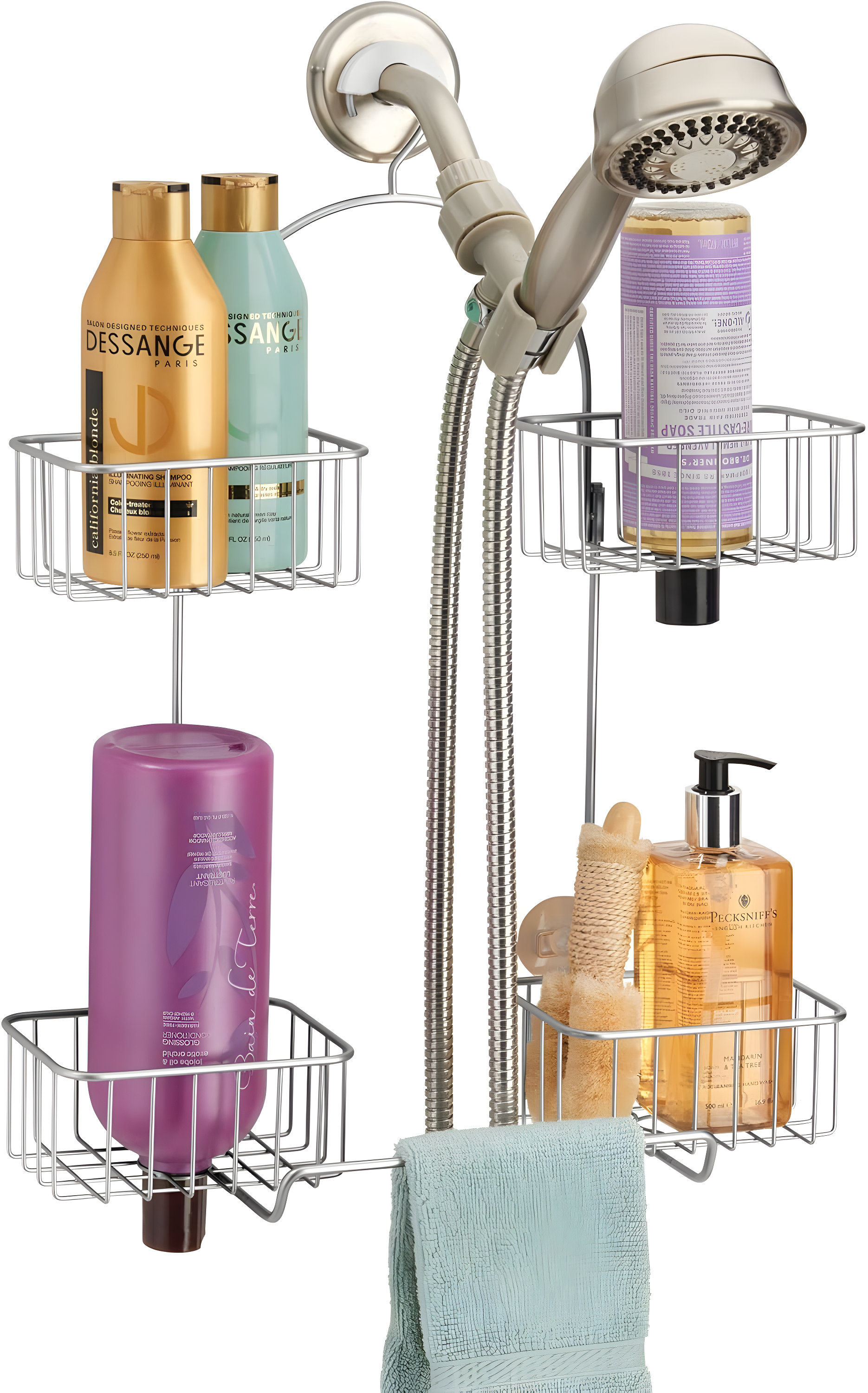 iDesign iDesign Classico Handheld Hose Hanging Shower Organizer, 15.98" x 6.46" x 12.99", Chrome