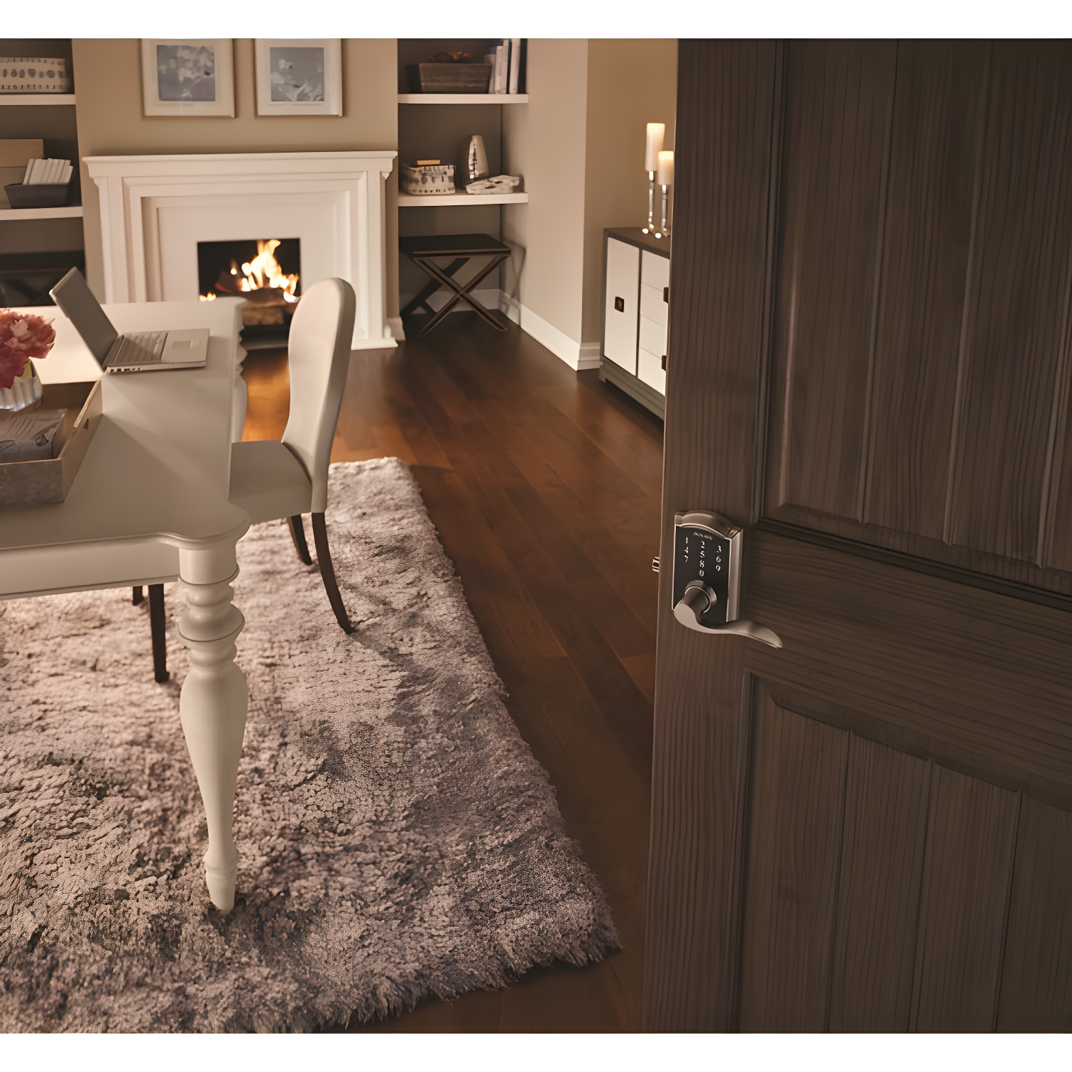 Schlage Touch Keyless Touchscreen Lever with Camelot Trim and Accent Lever