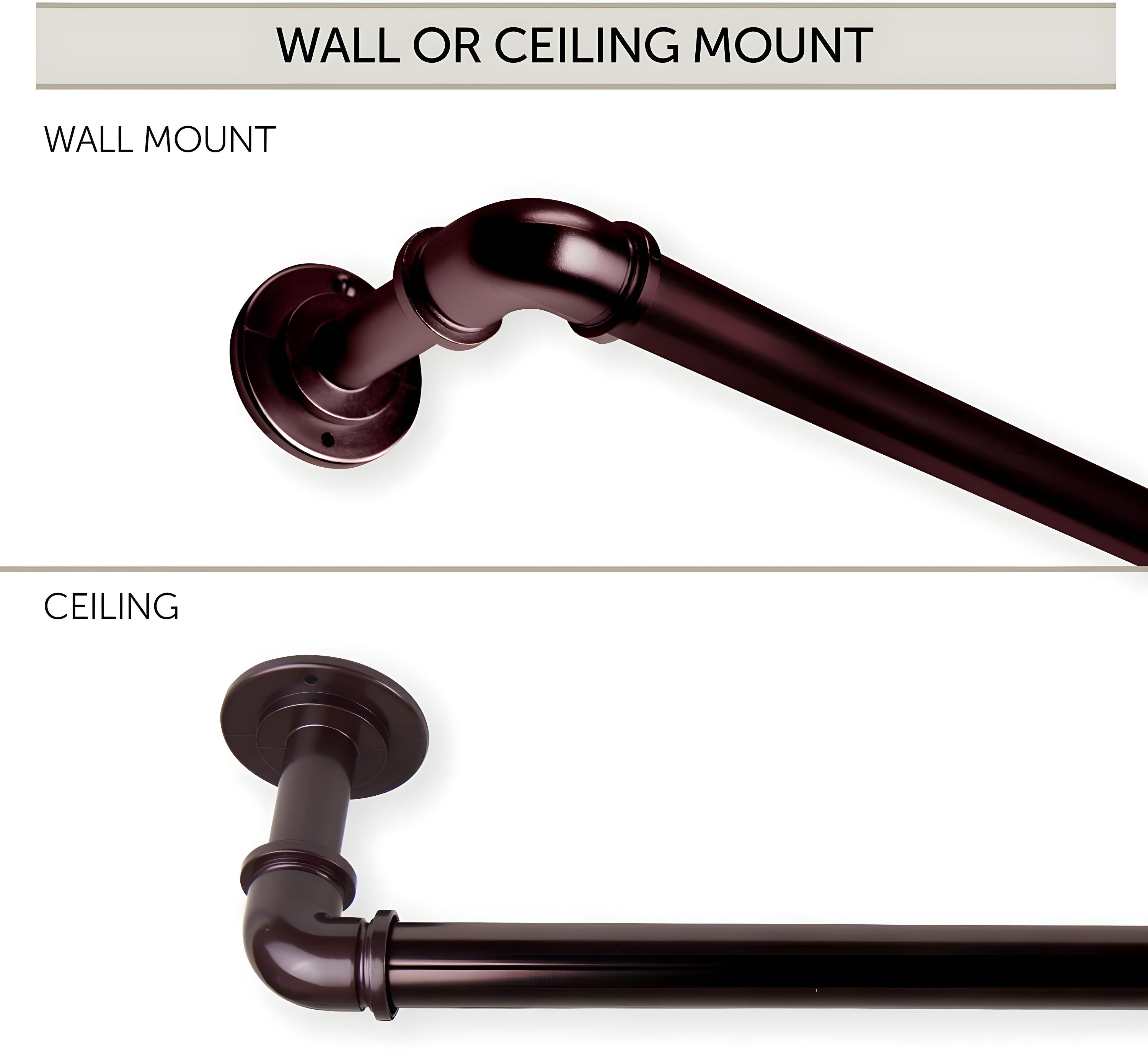 Rod Desyne 1 inch Blackout Curtain Rod, 84 x 120, Bronze