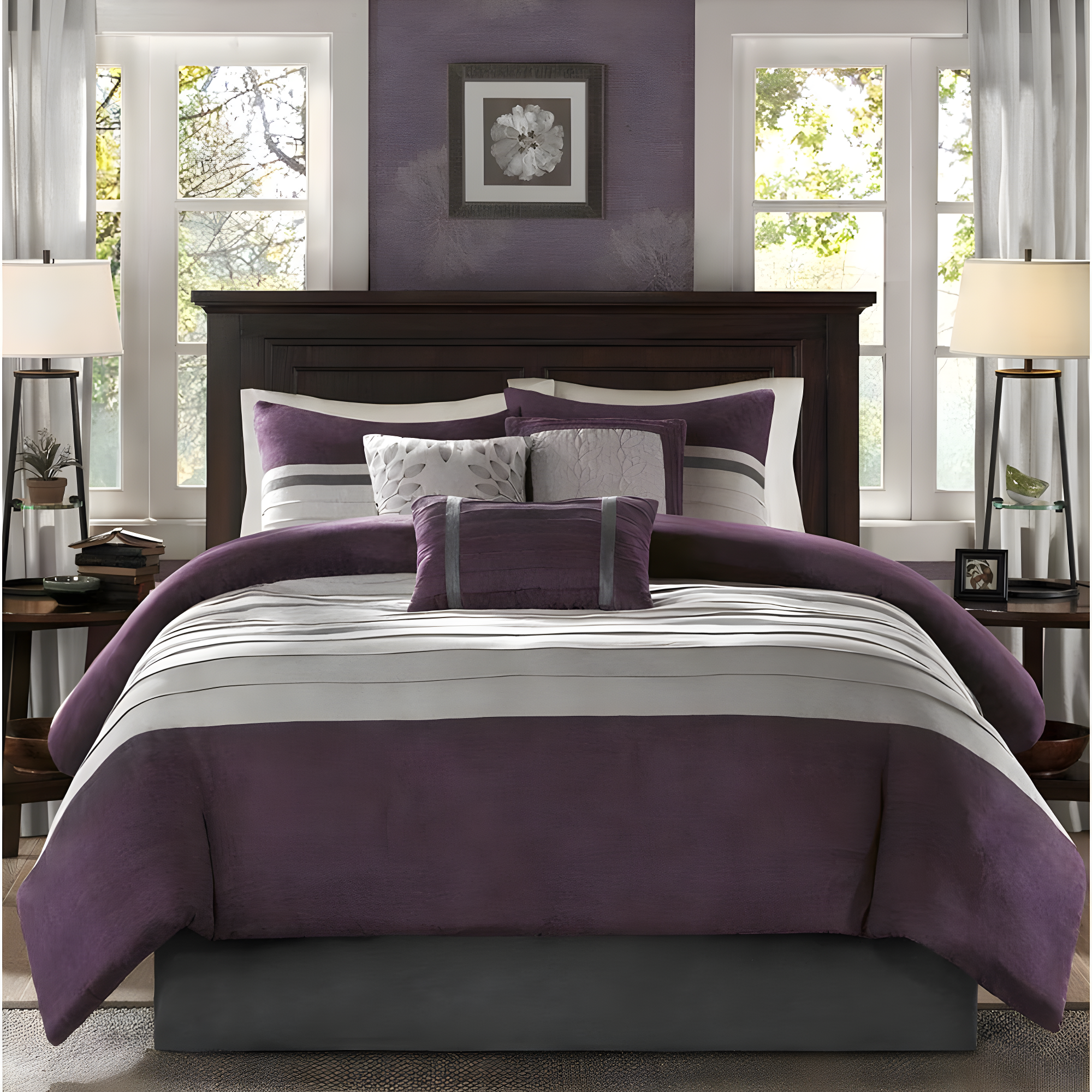 Palmer 7 PC Pieced Faux Suede Comforter Set