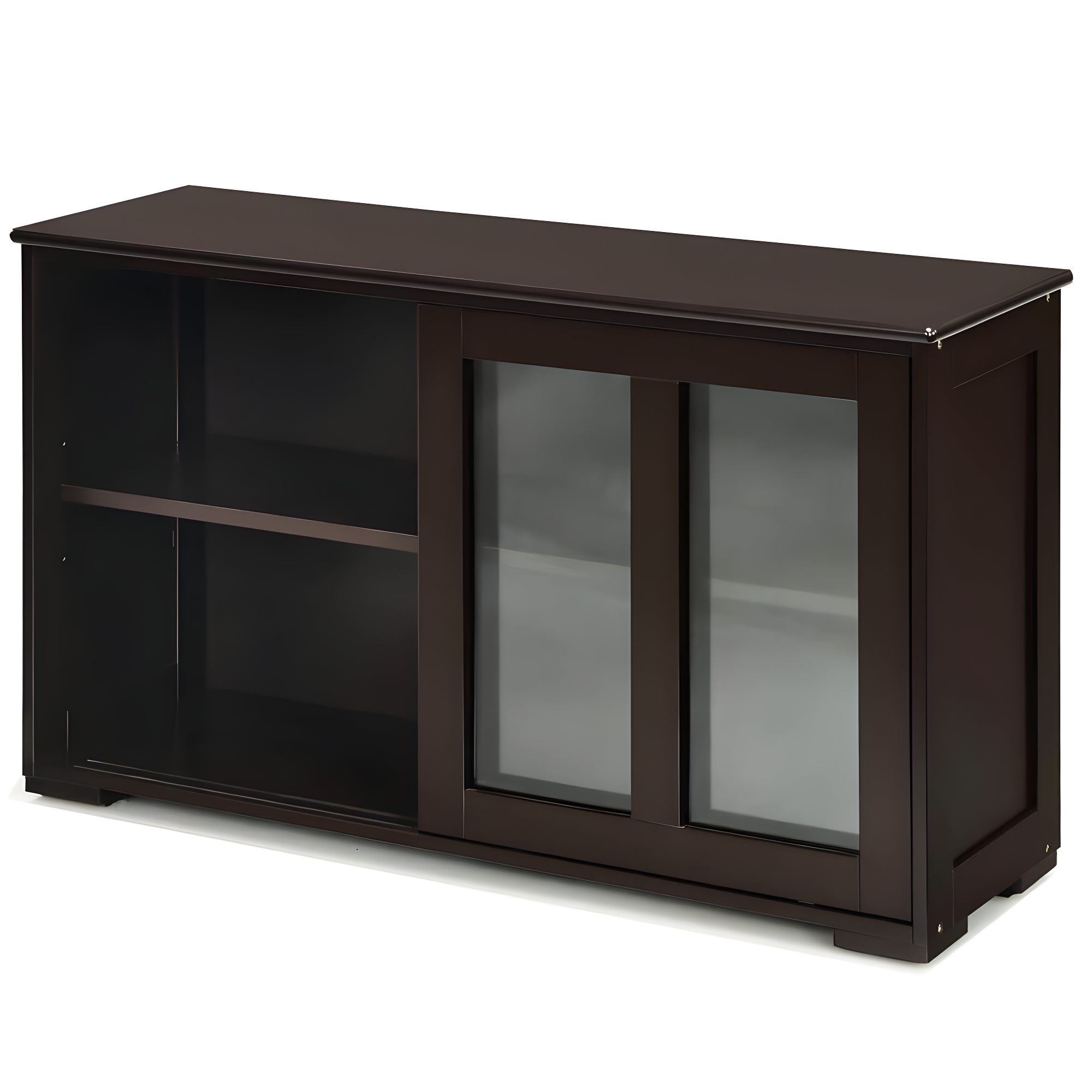 Kepooman Sideboard Buffet, Kitchen Storage Cabinet,Sideboard Buffet Cupboard Storage Cabinet with Sliding Door-Brown