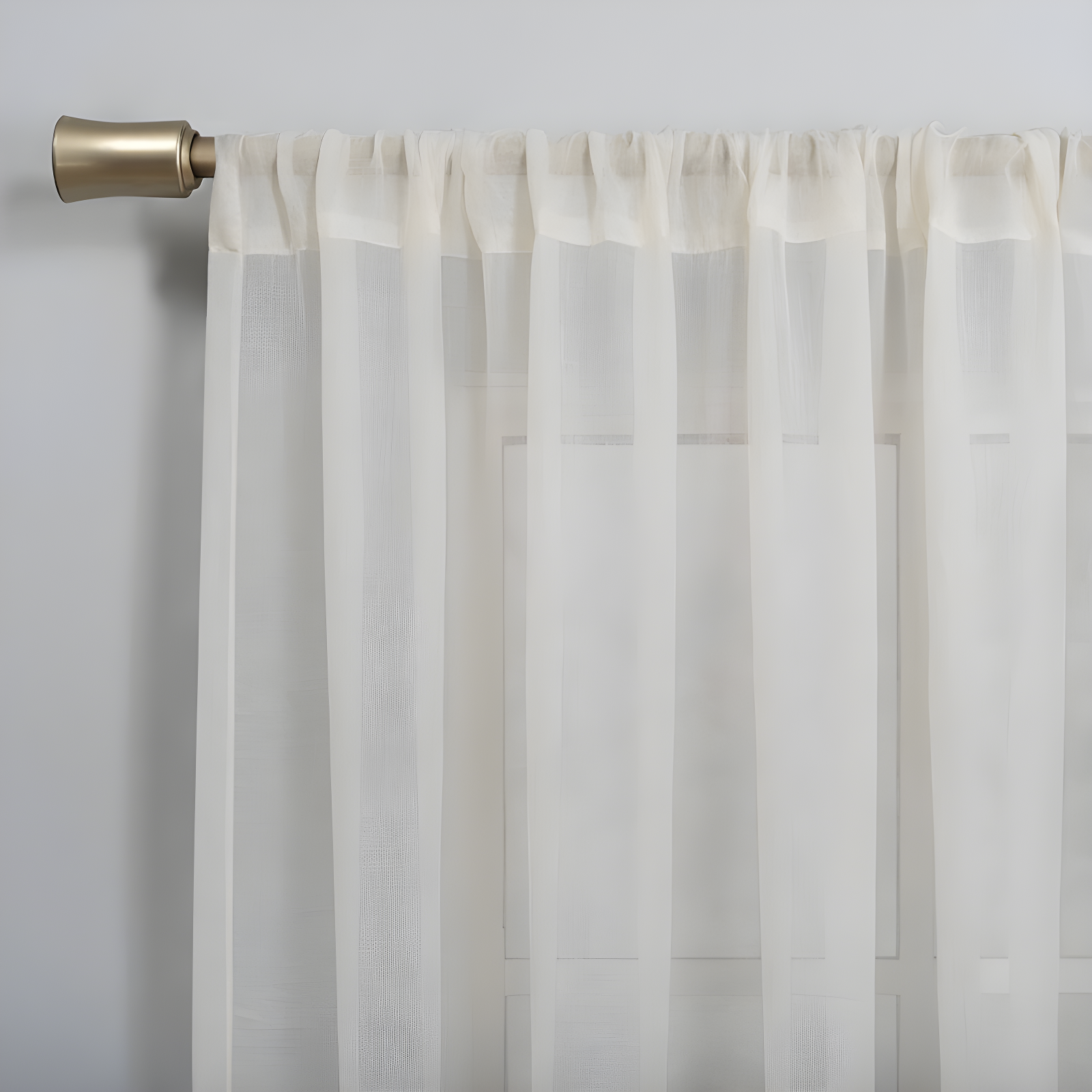 50"x84" No. 918 Sheer Avril Crushed Texture Rod Pocket Curtain Panel Cream: Modern Sheer Curtain Panel, Polyester