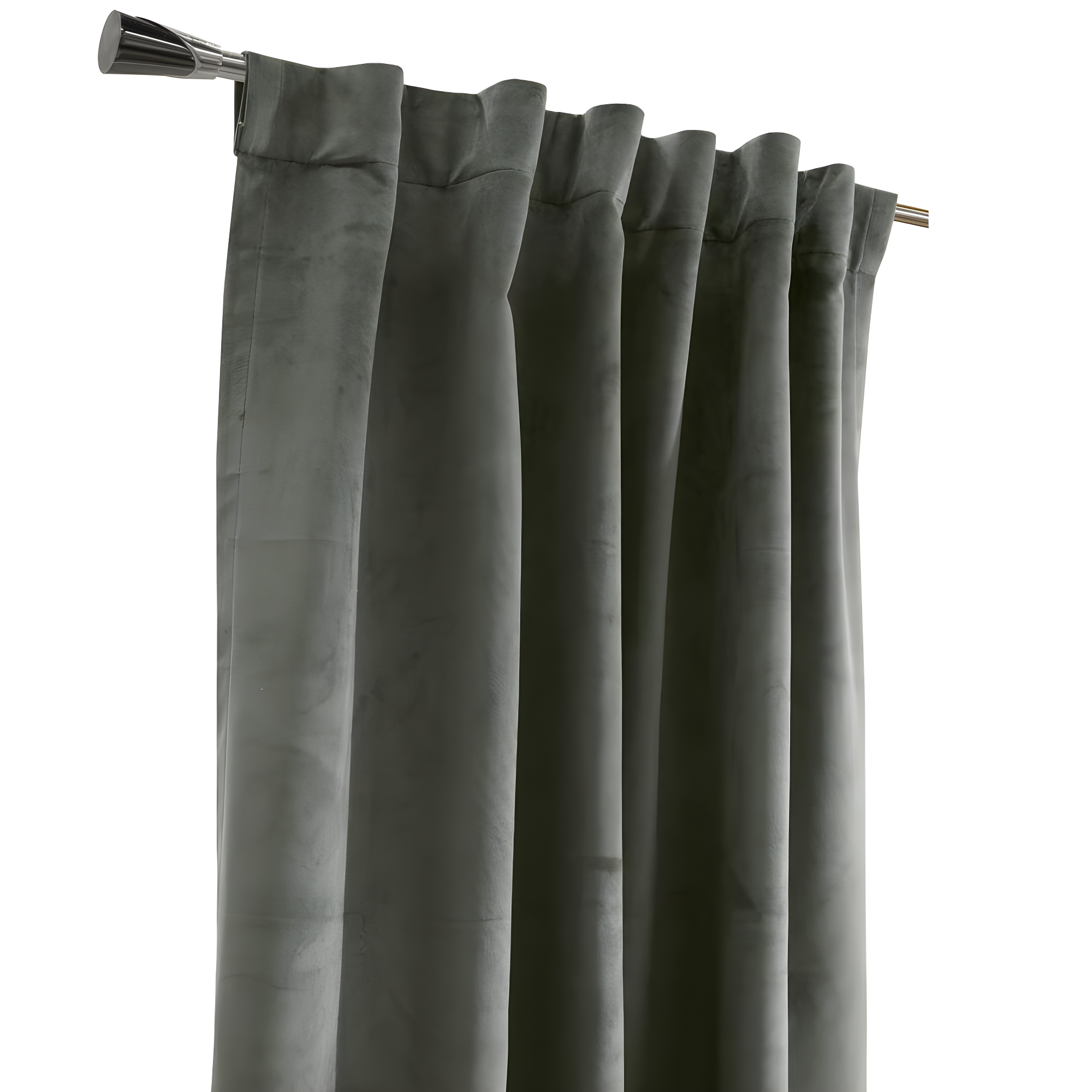 Thermaplus Seren Room Darkening Window Treatment Dual Header Curtain Panel for Bedroom Livingroom 50" x 95" Dark Grey
