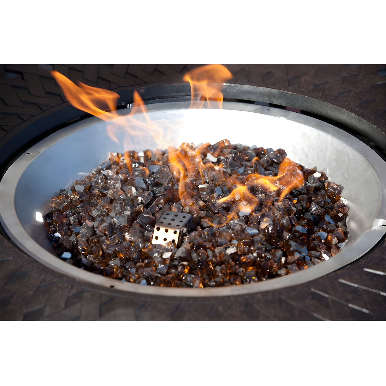 Fire Sense Fire Sense Premium Sparkling Reflective Tempered Fire Glass for Fire Pits Easy to Install-10 Lbs Crystal Clear