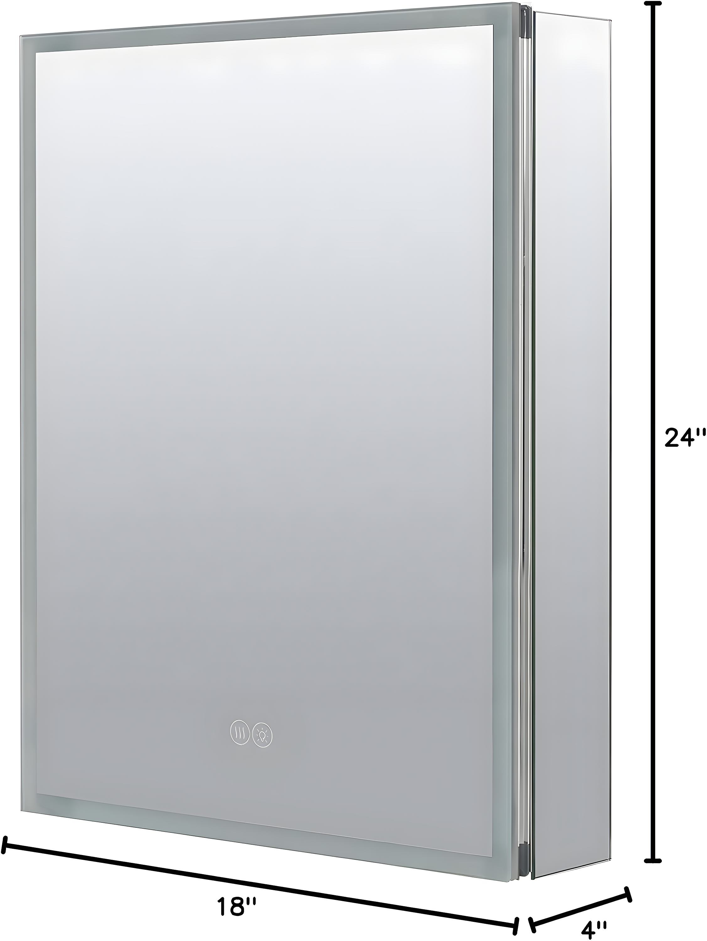 Arlot Recessed or Surface Mount Framed Medicine Cabinet with LED Lighting and Electrical Outlet