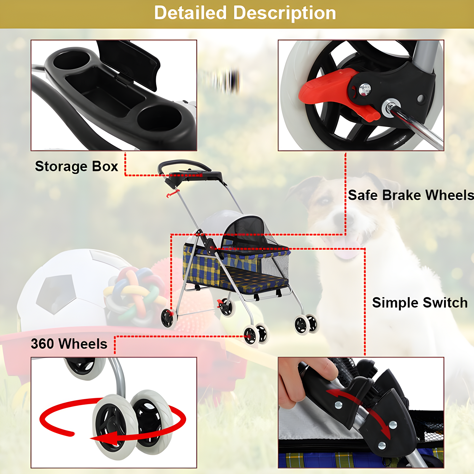 Foldable Pet Jogger Stroller