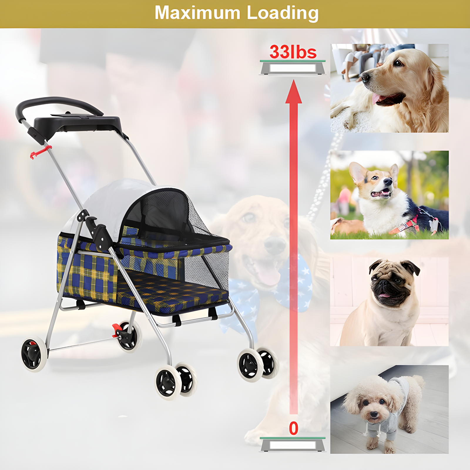 Foldable Pet Jogger Stroller