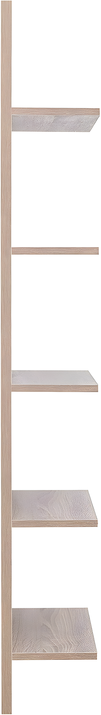 Danya B. 47" x 11.7" Wide Vertical Column Wall Shelf Weathered Oak: Mid-Century Laminated MDF, Iron Hardware