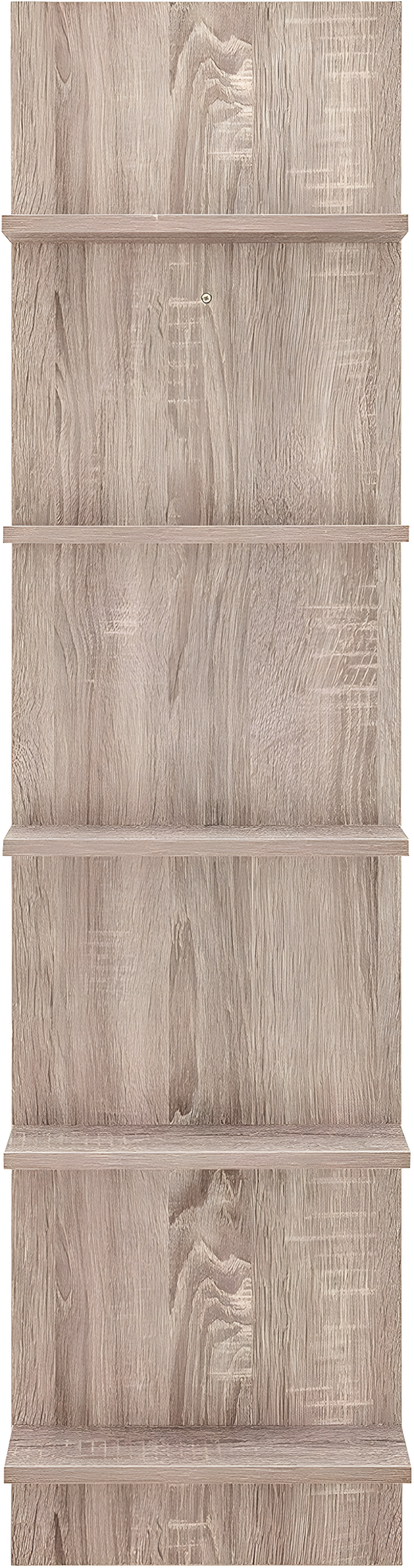 Danya B. 47" x 11.7" Wide Vertical Column Wall Shelf Weathered Oak: Mid-Century Laminated MDF, Iron Hardware