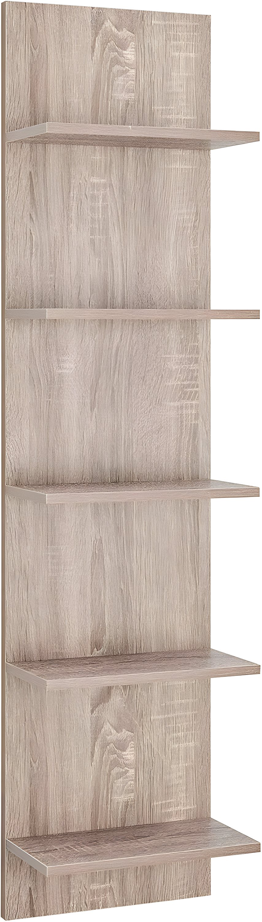 Danya B. 47" x 11.7" Wide Vertical Column Wall Shelf Weathered Oak: Mid-Century Laminated MDF, Iron Hardware