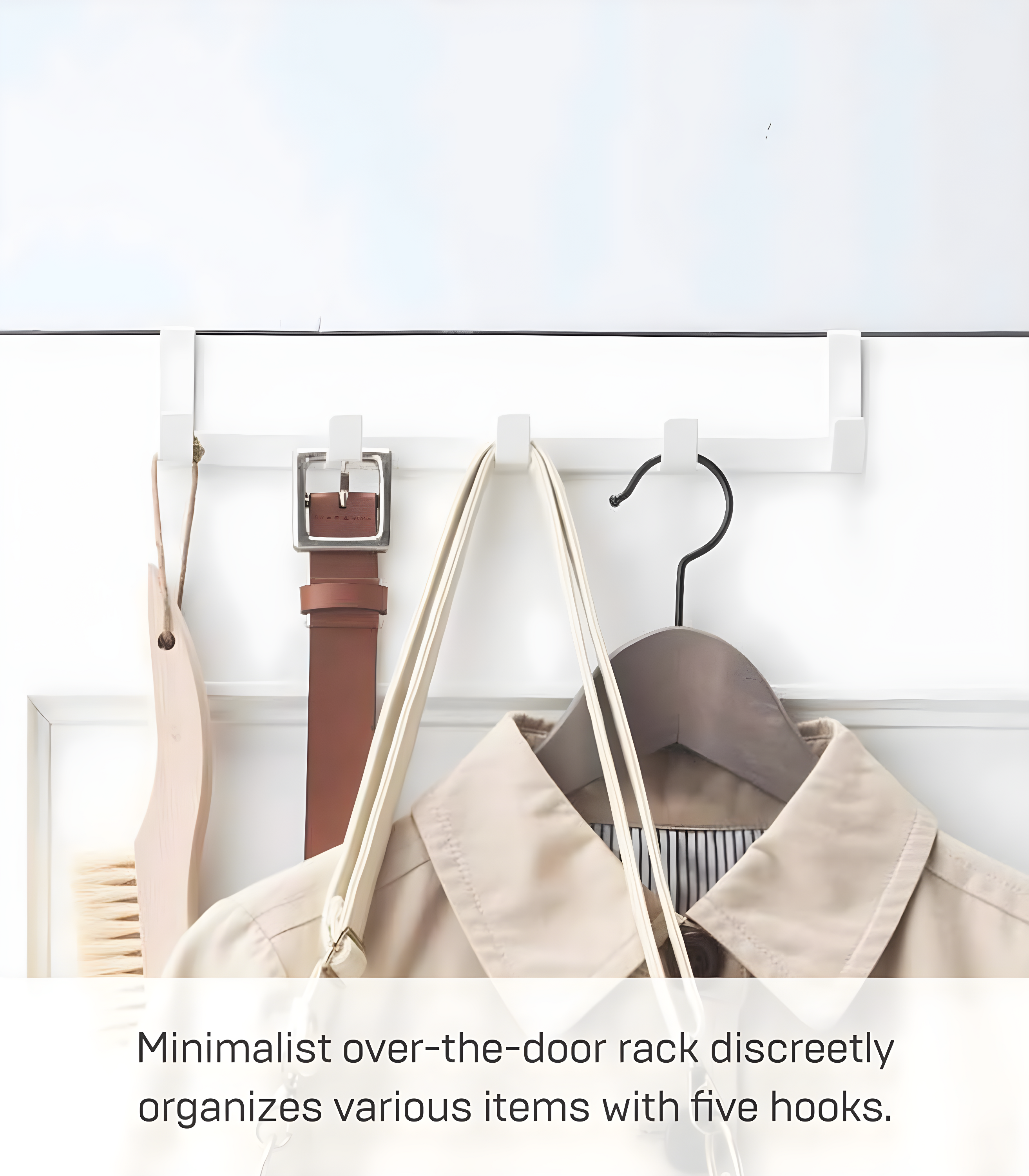 Yamazaki Home Over The Door Hooks - Hanging Coat Rack, Steel, Wide, Over-the-Door