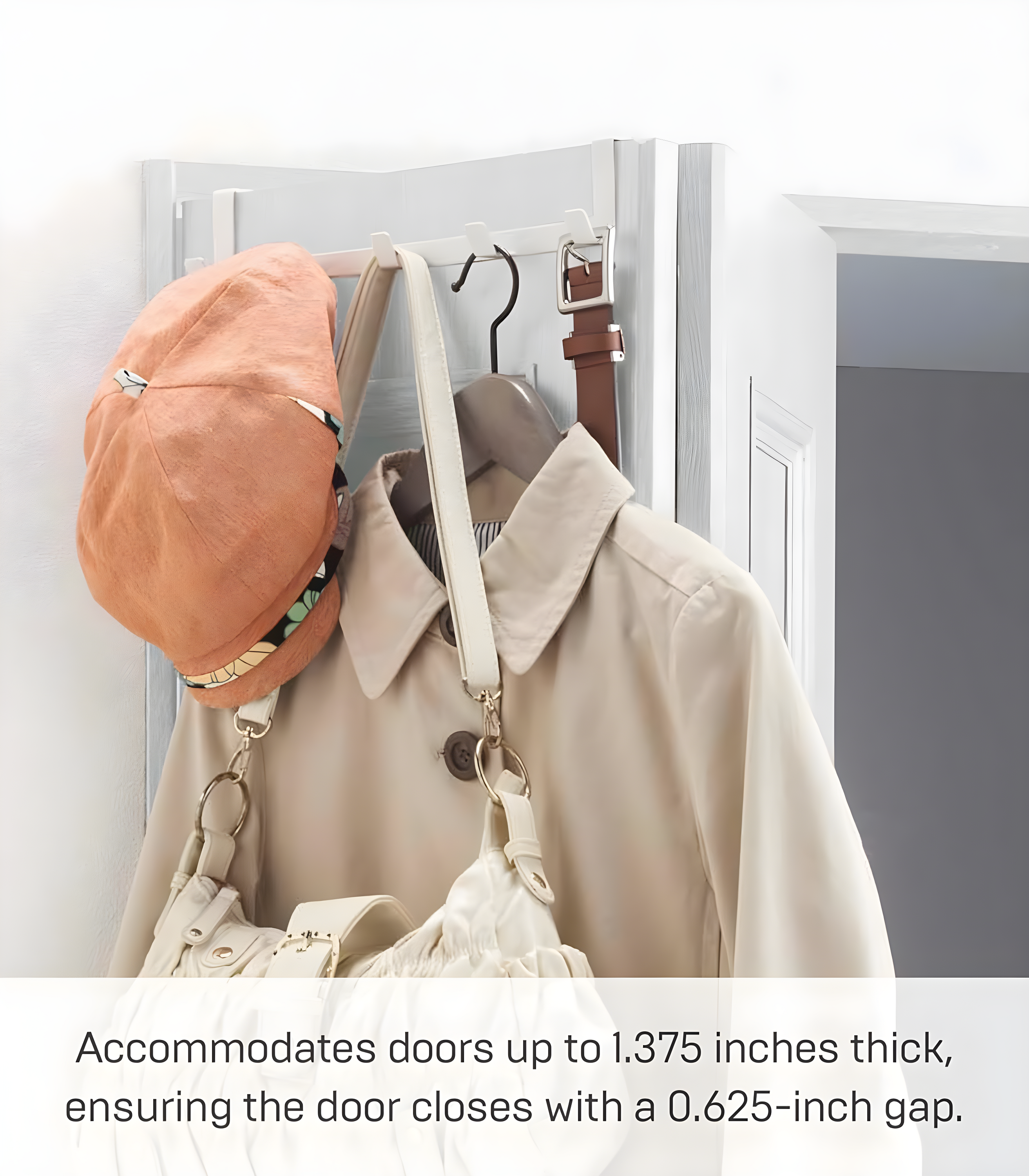 Yamazaki Home Over The Door Hooks - Hanging Coat Rack, Steel, Wide, Over-the-Door